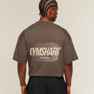 Gymshark Hybrid T-Shirt - Soft Brown