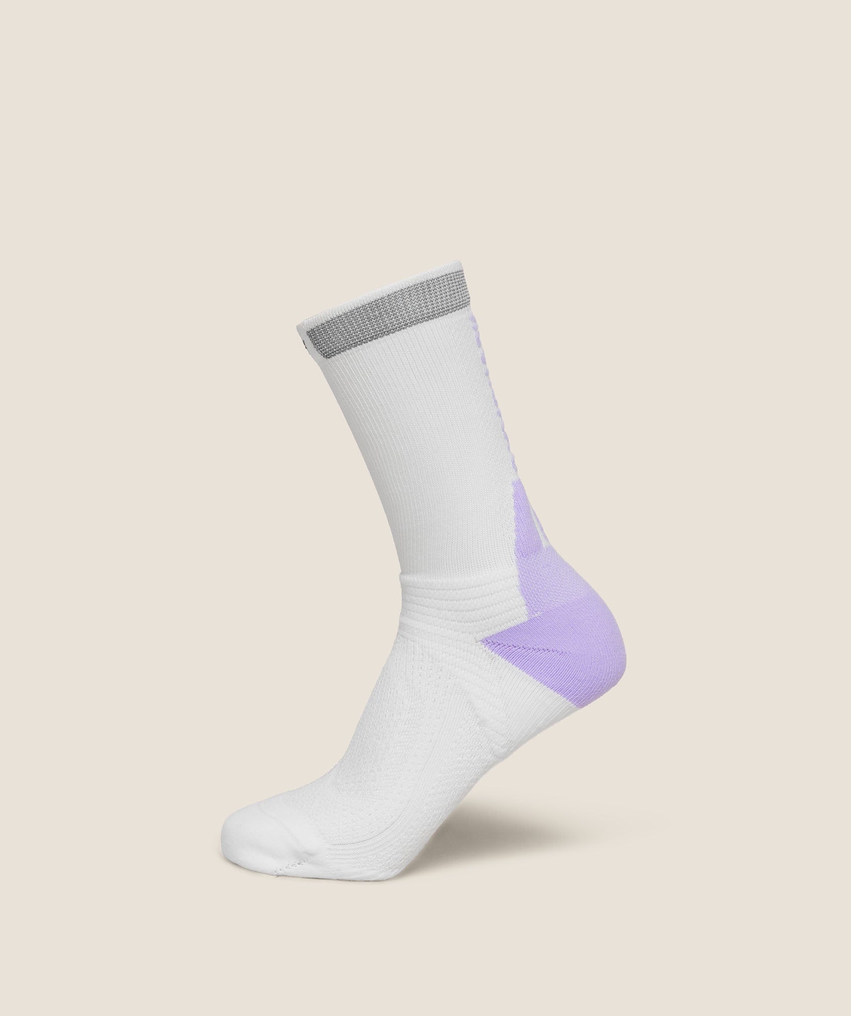 Gymshark Running Elite Crew Sock Single - White/Pace Purple