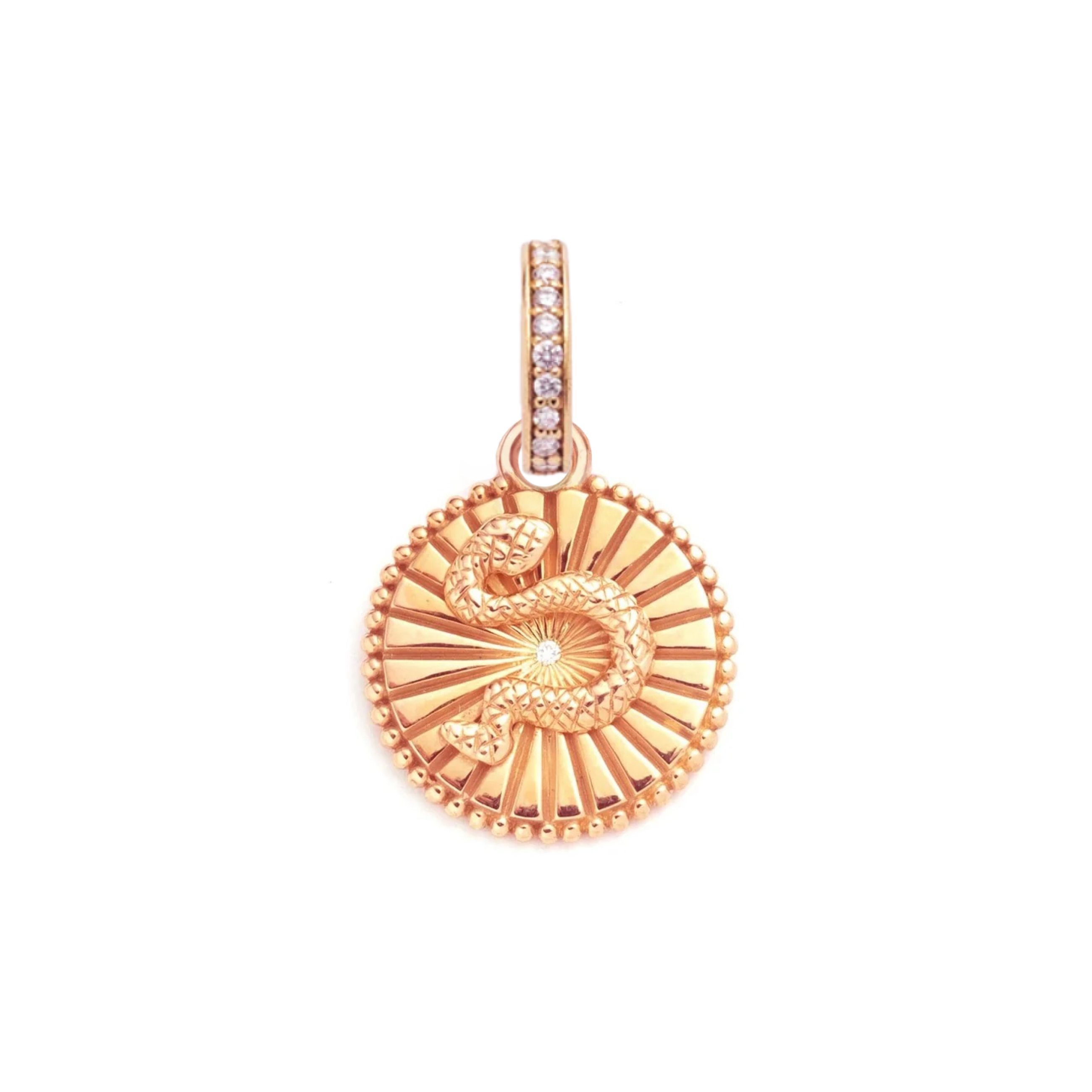 Foundrae Wholeness | Snake Baby Medallion | Diamond, Rose Gold