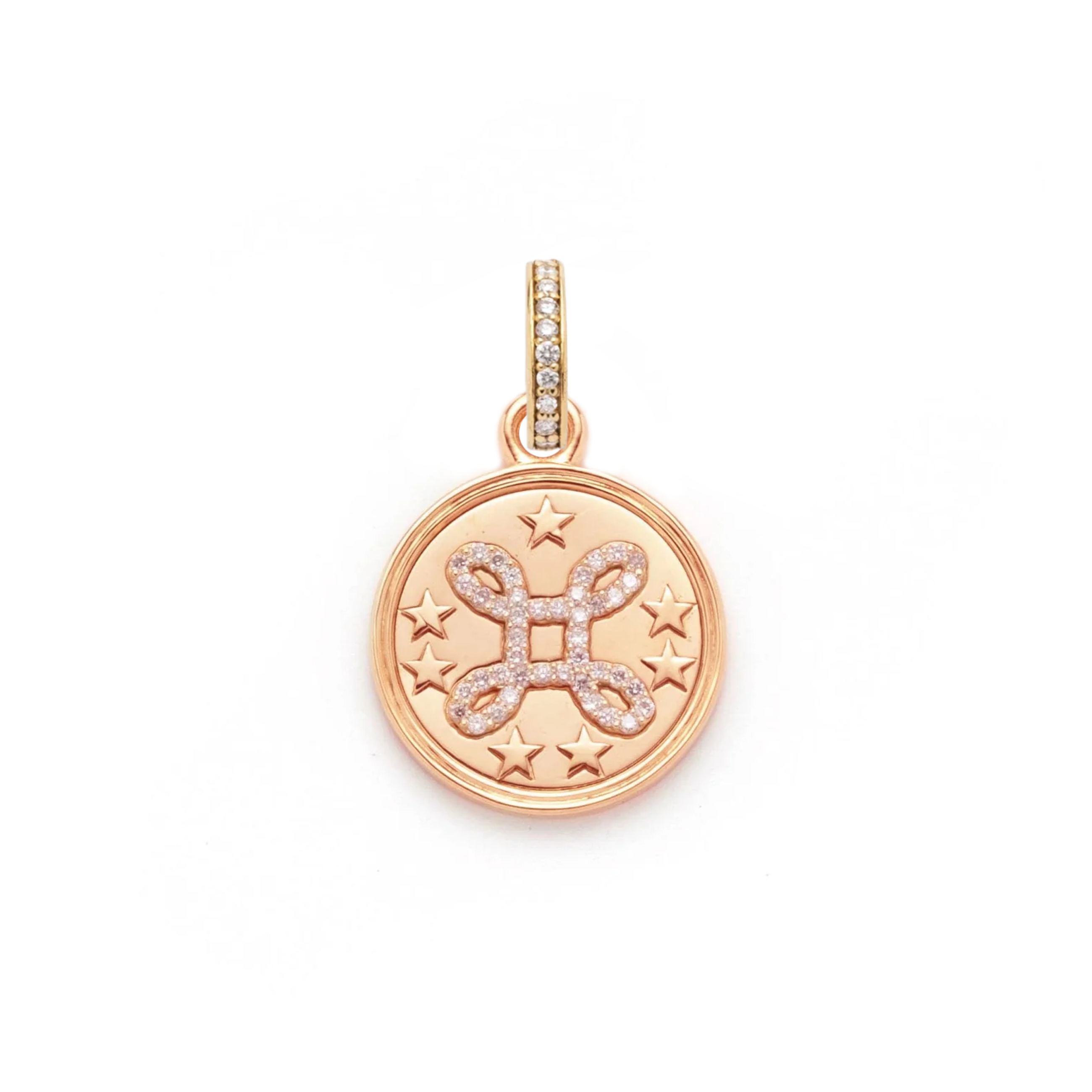 Foundrae True Love | 'Love Knot' Baby Medallion | Diamonds, Rose Gold