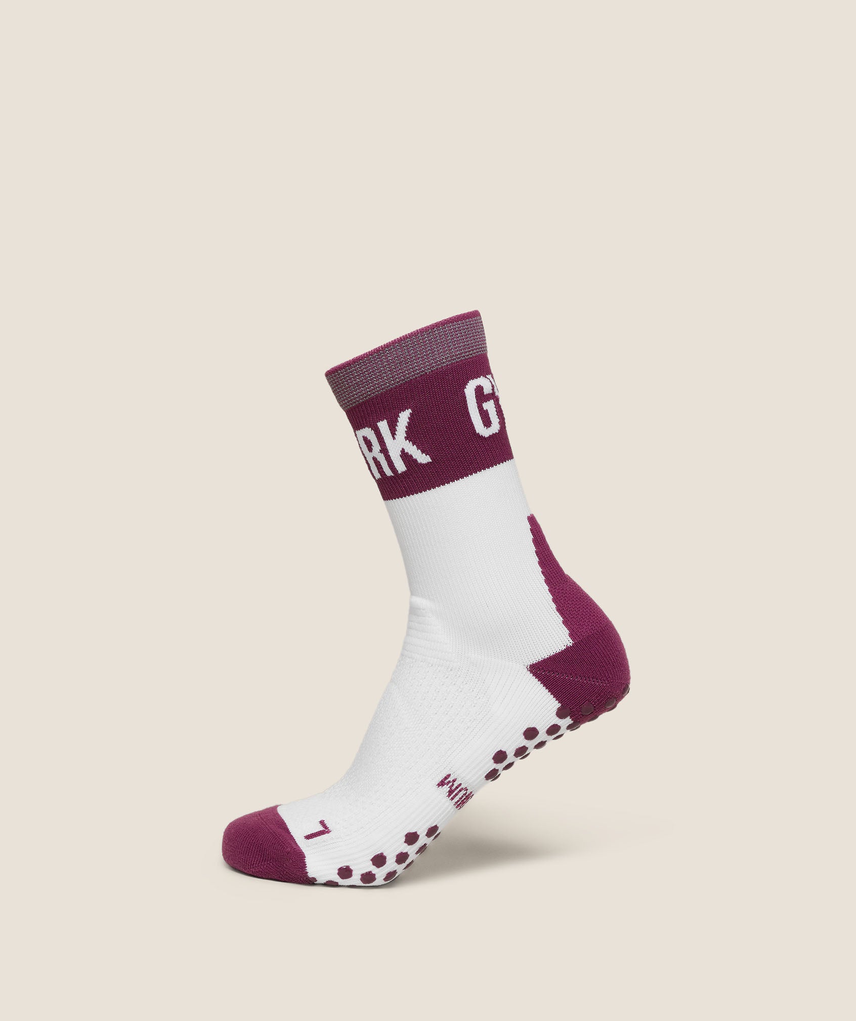 Gymshark Hybrid Training Grip Socks Single - White/Strength Pink