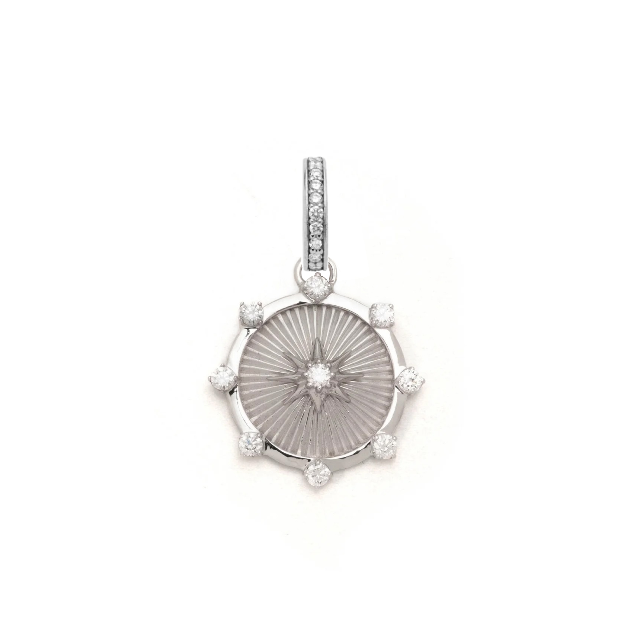 Foundrae Foundation | Inner Light Baby Medallion | Diamonds, White Gold