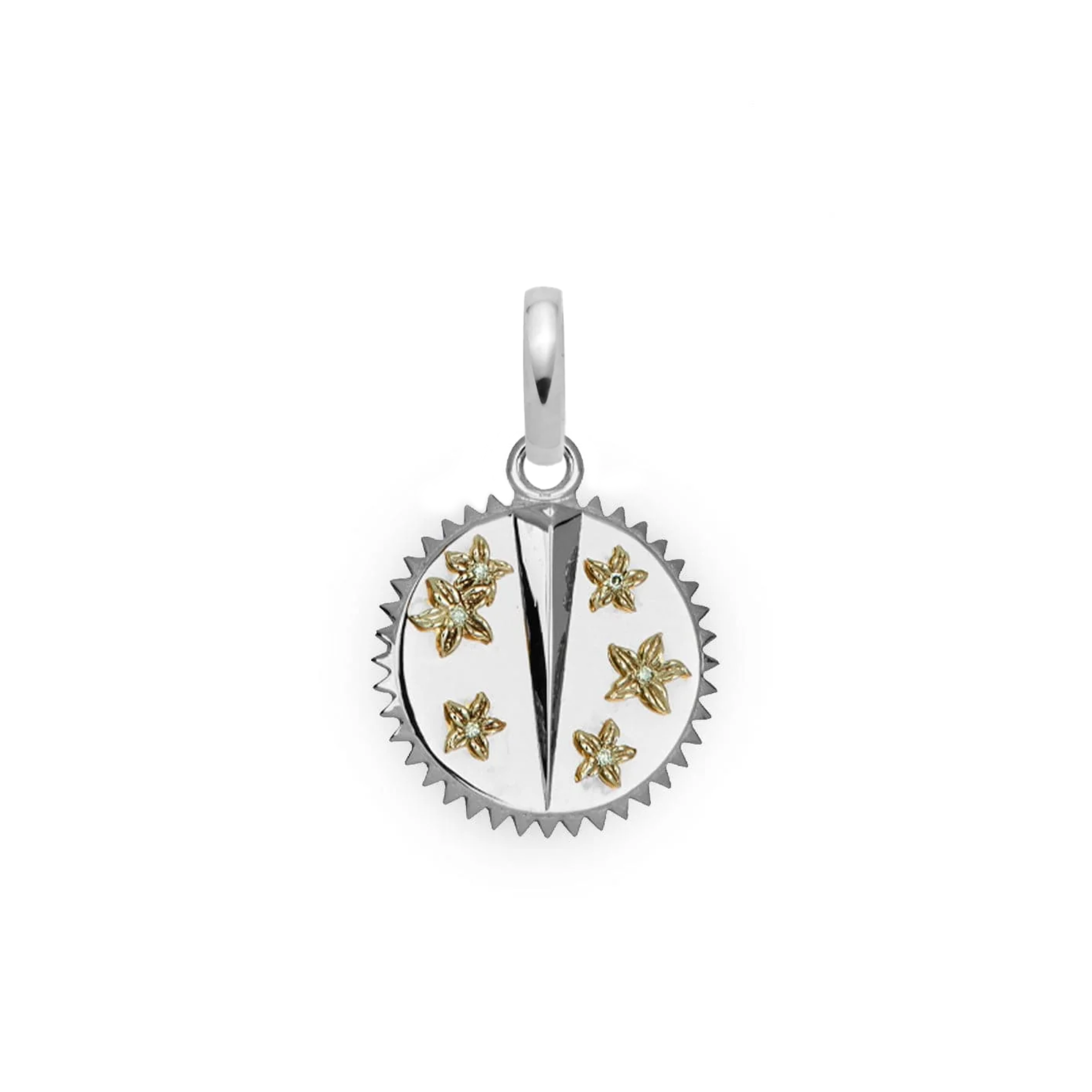 Foundrae Resilience | Baby Medallion | Diamonds, White Gold, Yellow Gold