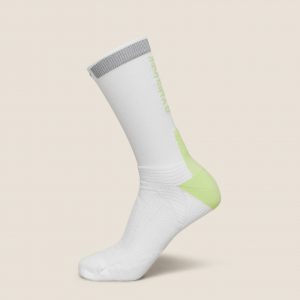 Gymshark Running Elite Crew Sock Single - White/Pace Green