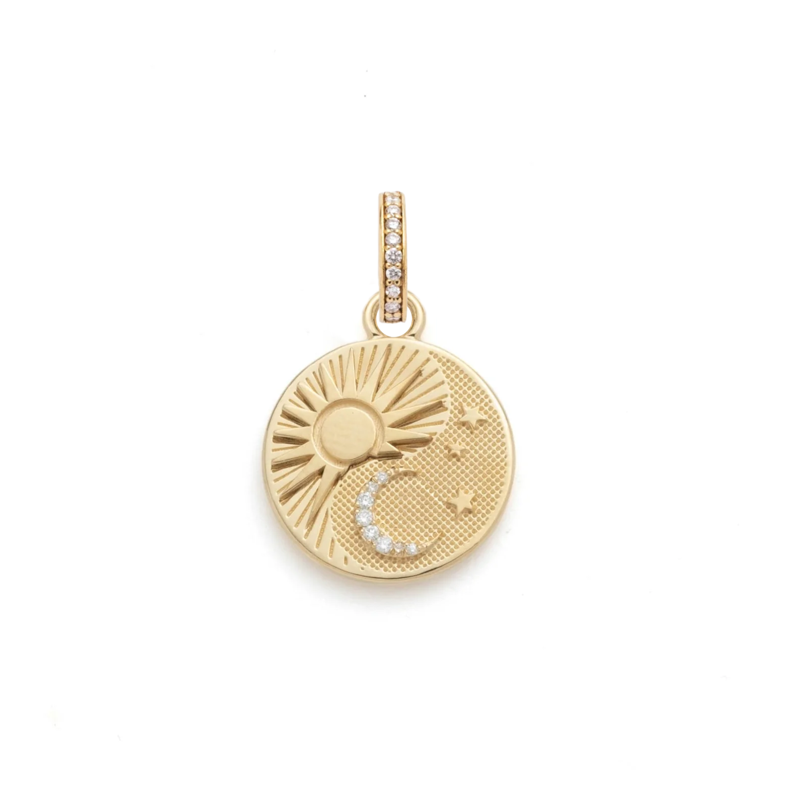 Foundrae Wholeness | Balance Baby Medallion | Diamonds, Yellow Gold