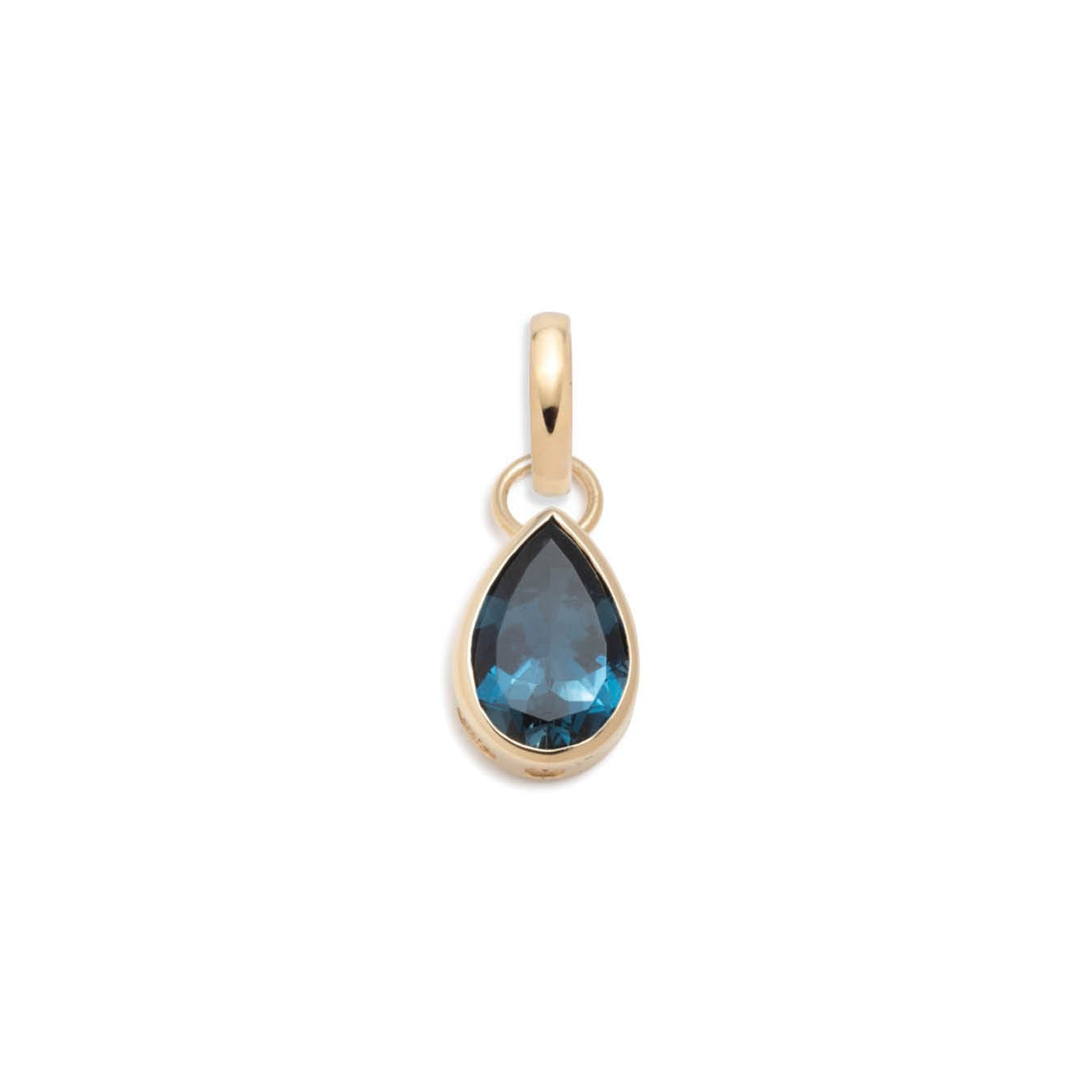 Foundrae True Love | Forever & Always a Pair Pear Pendant | London Blue Topaz, Yellow Gold