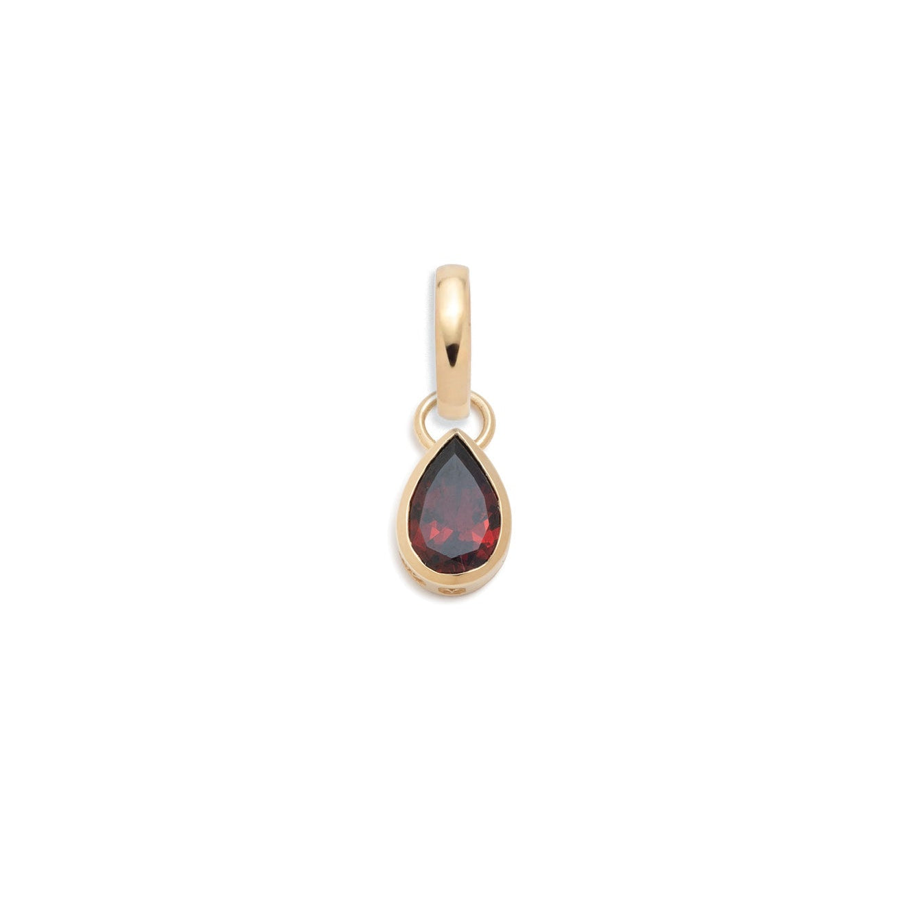 Foundrae True Love | Forever & Always a Pair Pear Pendant | Garnet, Yellow Gold