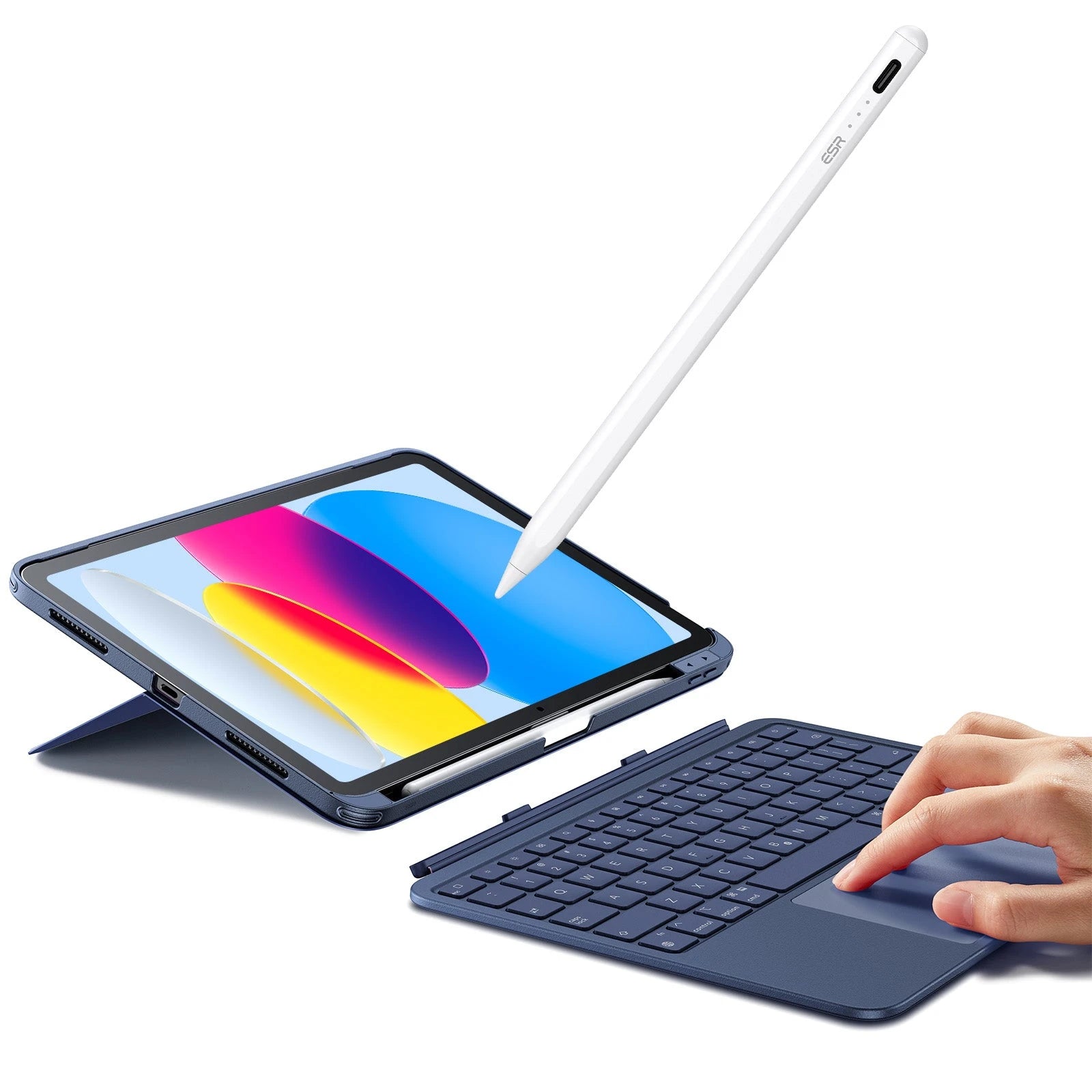 ESR iPad Air 11" (M4) 2026 Flex Keyboard Case (Detachable) With Digital Pencil Bundle - US La