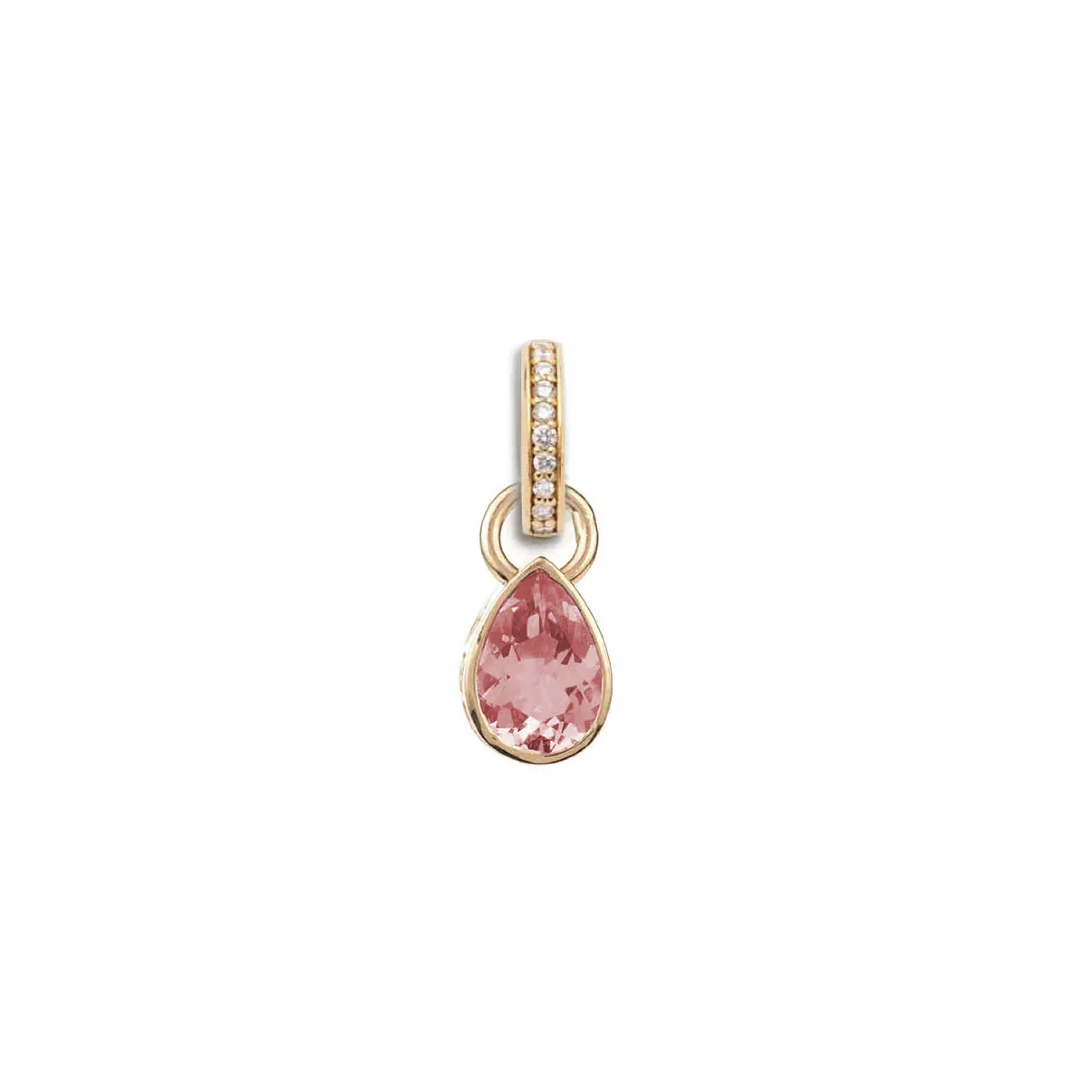 Foundrae True Love | Forever & Always a Pair Pear Pendant | Pink Tourmaline, Yellow Gold