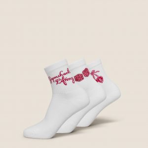 Gymshark Femme Lifting Graphic Midi Sock 3pk - White