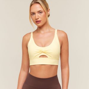 Gymshark Twist Front Sports Bra - Butter Yellow