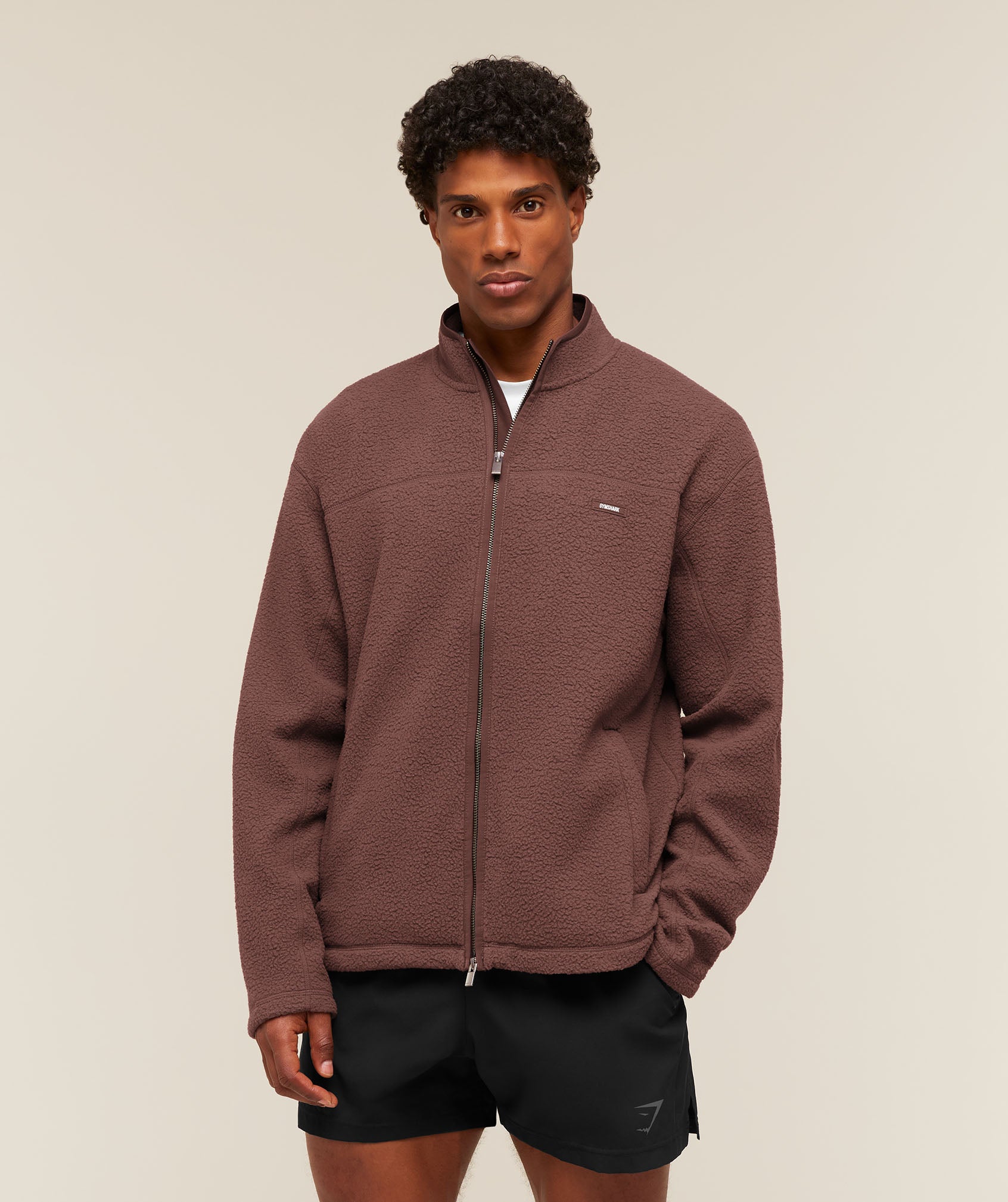 Gymshark Fleece Zip Through Jacket - Espresso Brown