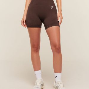 Gymshark Vital Seamless 2.0 Shorts - Rich Espresso Brown/Marl