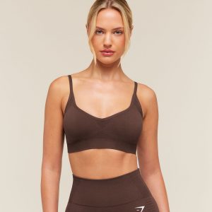 Gymshark Vital Sports Bra - Rich Espresso Brown/Marl