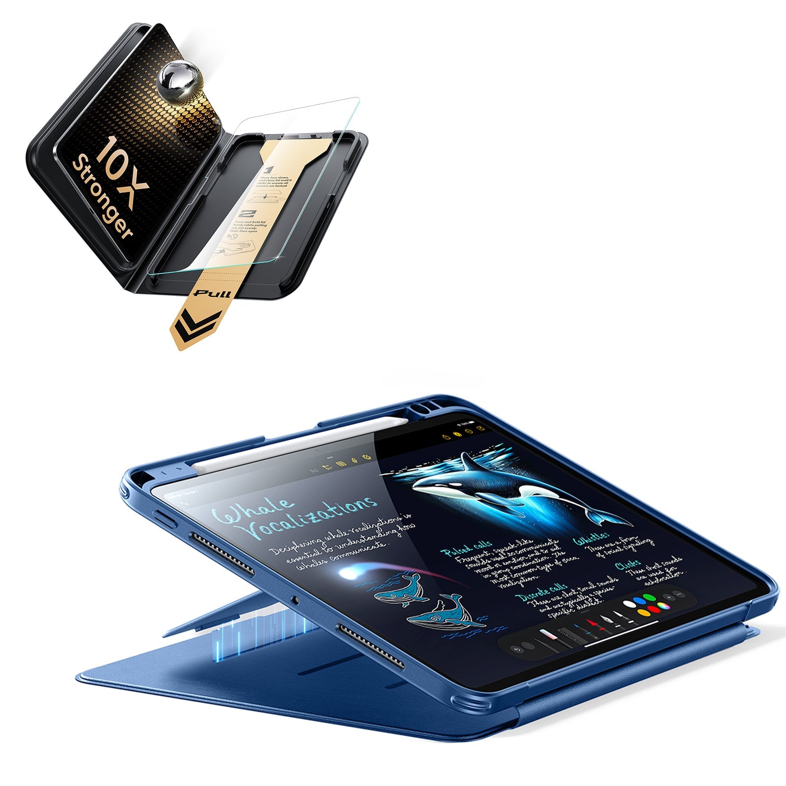 ESR iPad Pro 13" (M5) 2025 Bundle Flip Magnetic Case (Pencil Holder) & Armorite Pro Screen Pro