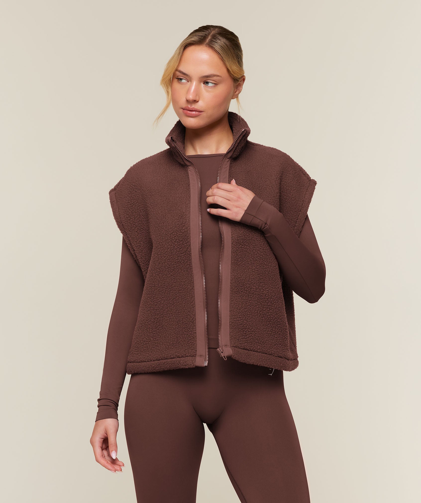 Gymshark Sherpa Gilet - Espresso Brown