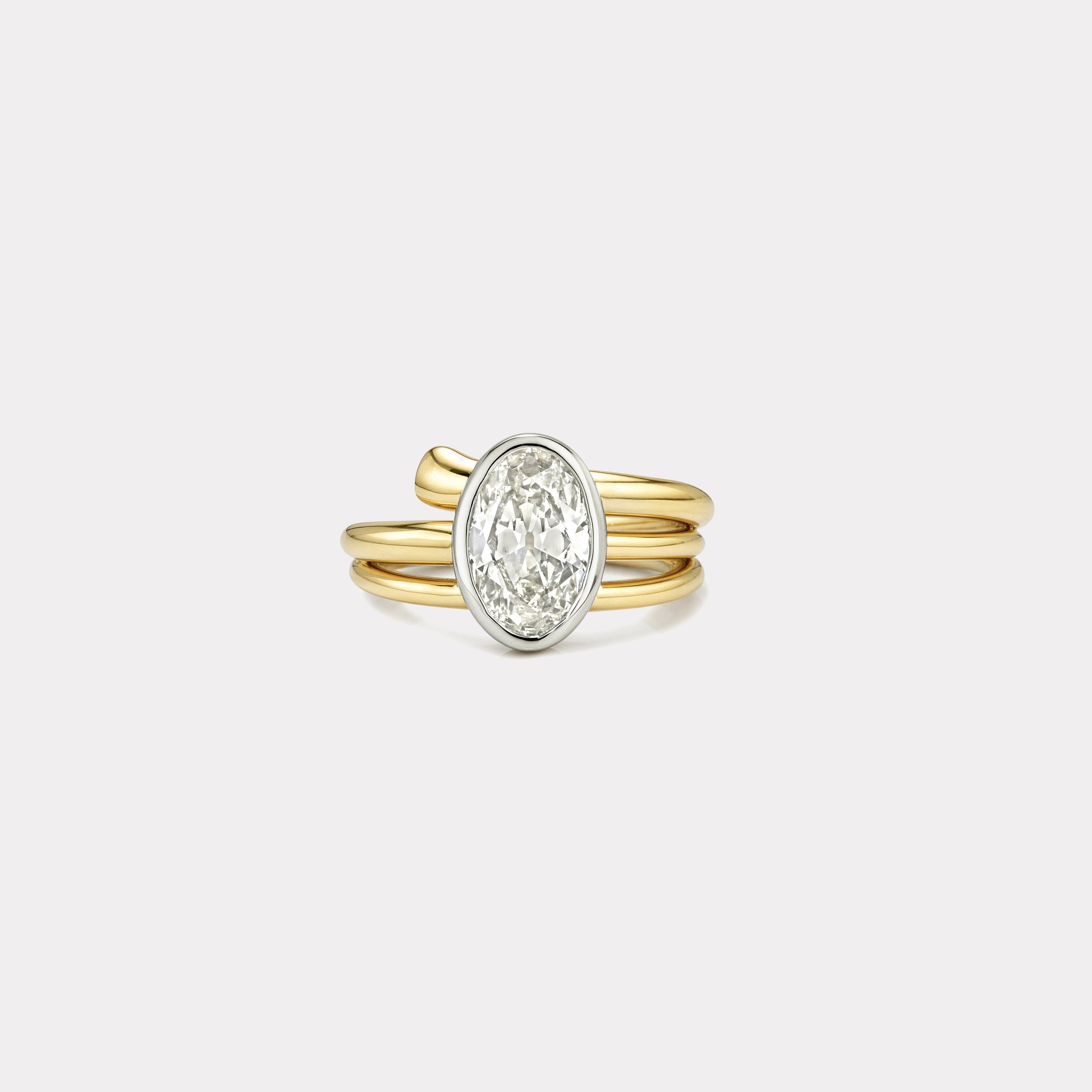 Retrouvai 2.07ct GIA Moval Diamond Vein Ring