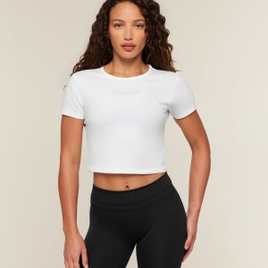 Gymshark For The Ones Who Show Up Graphic Baby Tee - White