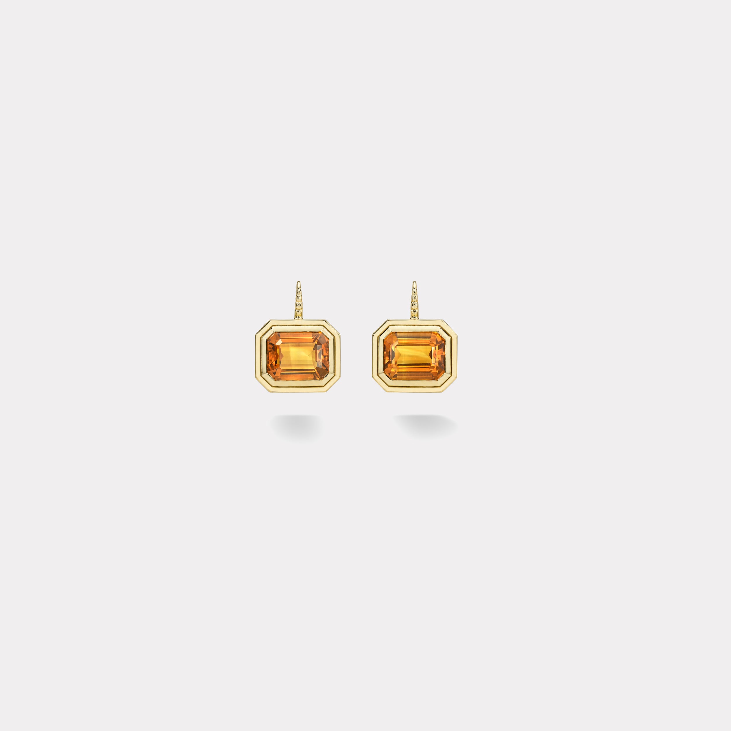 Retrouvai 8.01ct Emerald Cut Citrine Bounce Earrings