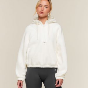 Gymshark Sherpa 1/4 Zip Jacket - Soft White