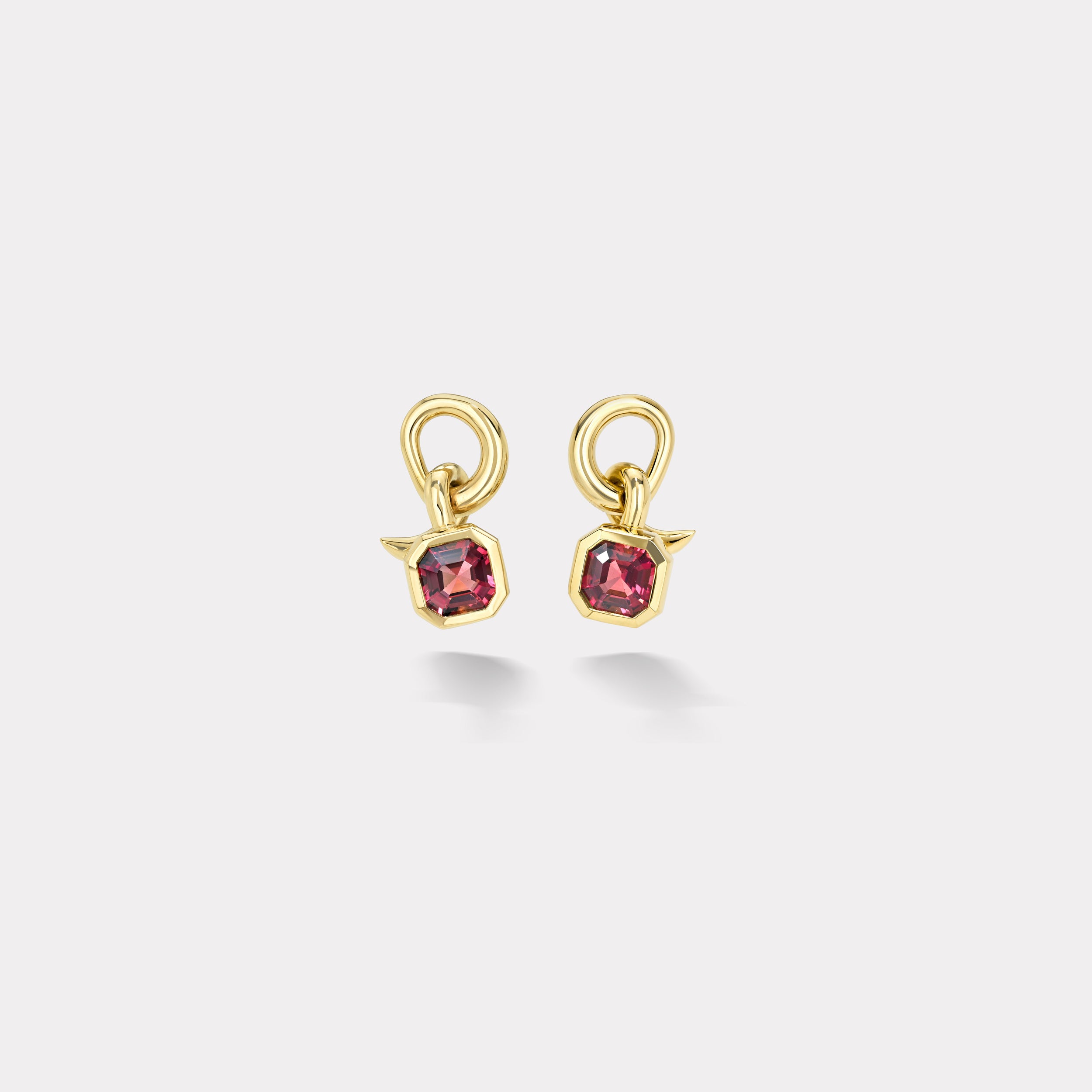 Retrouvai 1.10ct Asscher Pink Tourmaline Vein Earrings