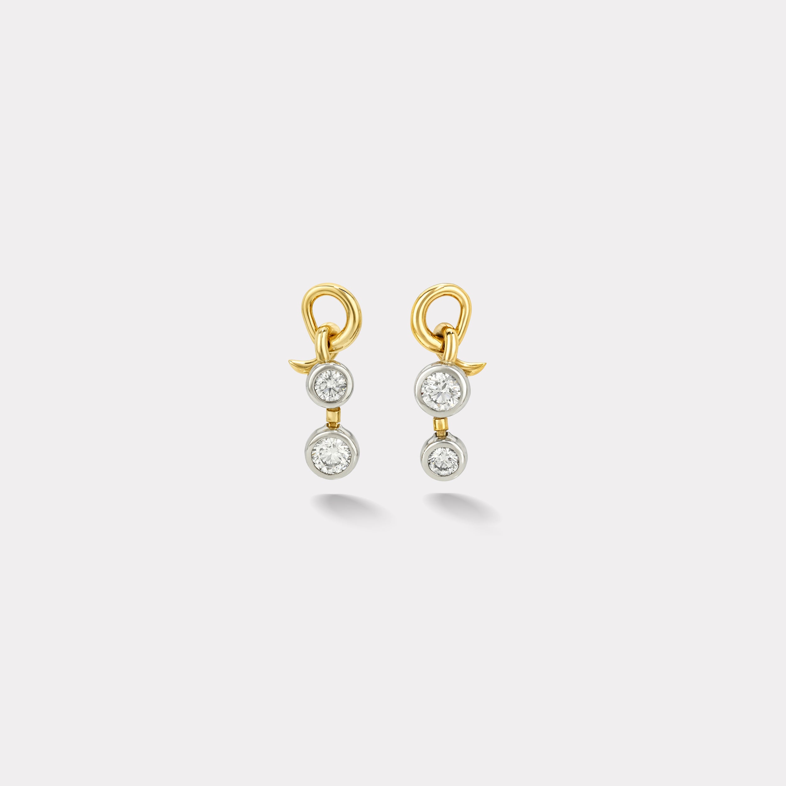Retrouvai 1.5ct Round Diamond Vein Drop Earrings
