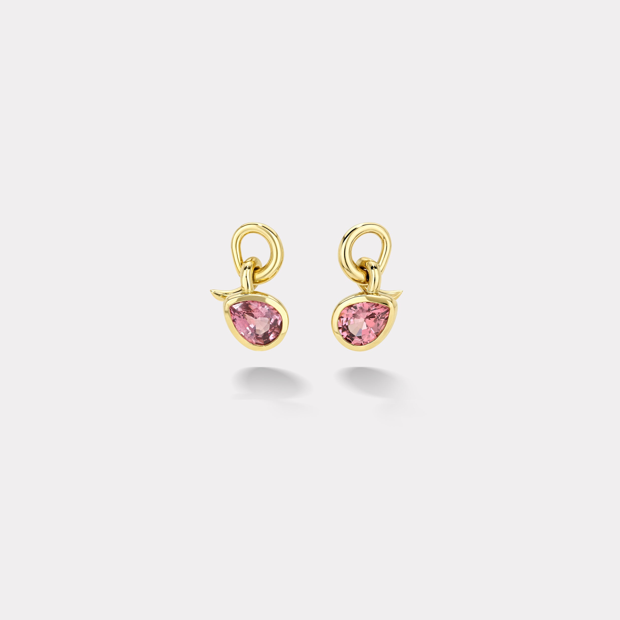 Retrouvai 2.7ct Pear Lotus Garnet Vein Earrings