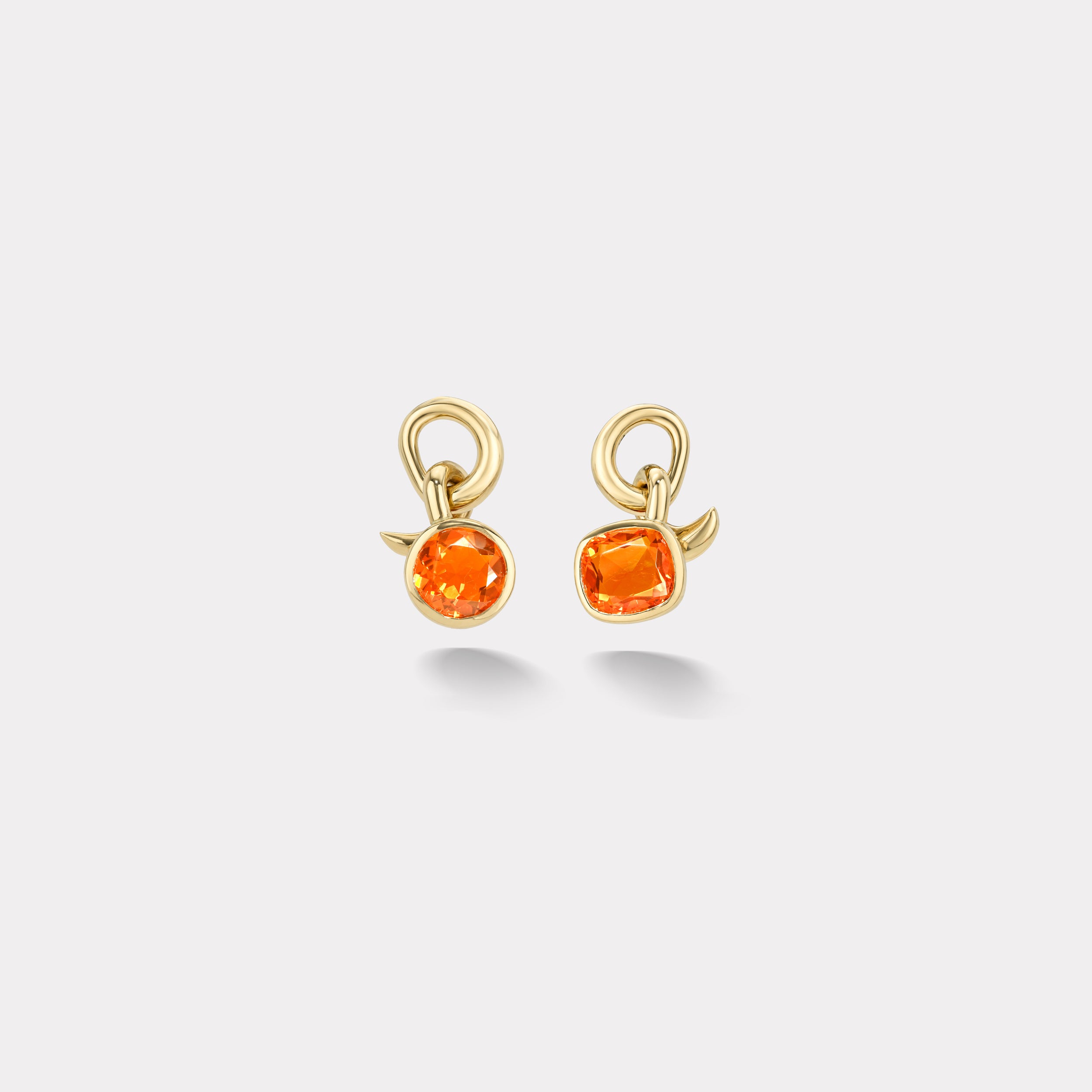 Retrouvai 3.74ct Mismatched Fire Opal Vein Earrings