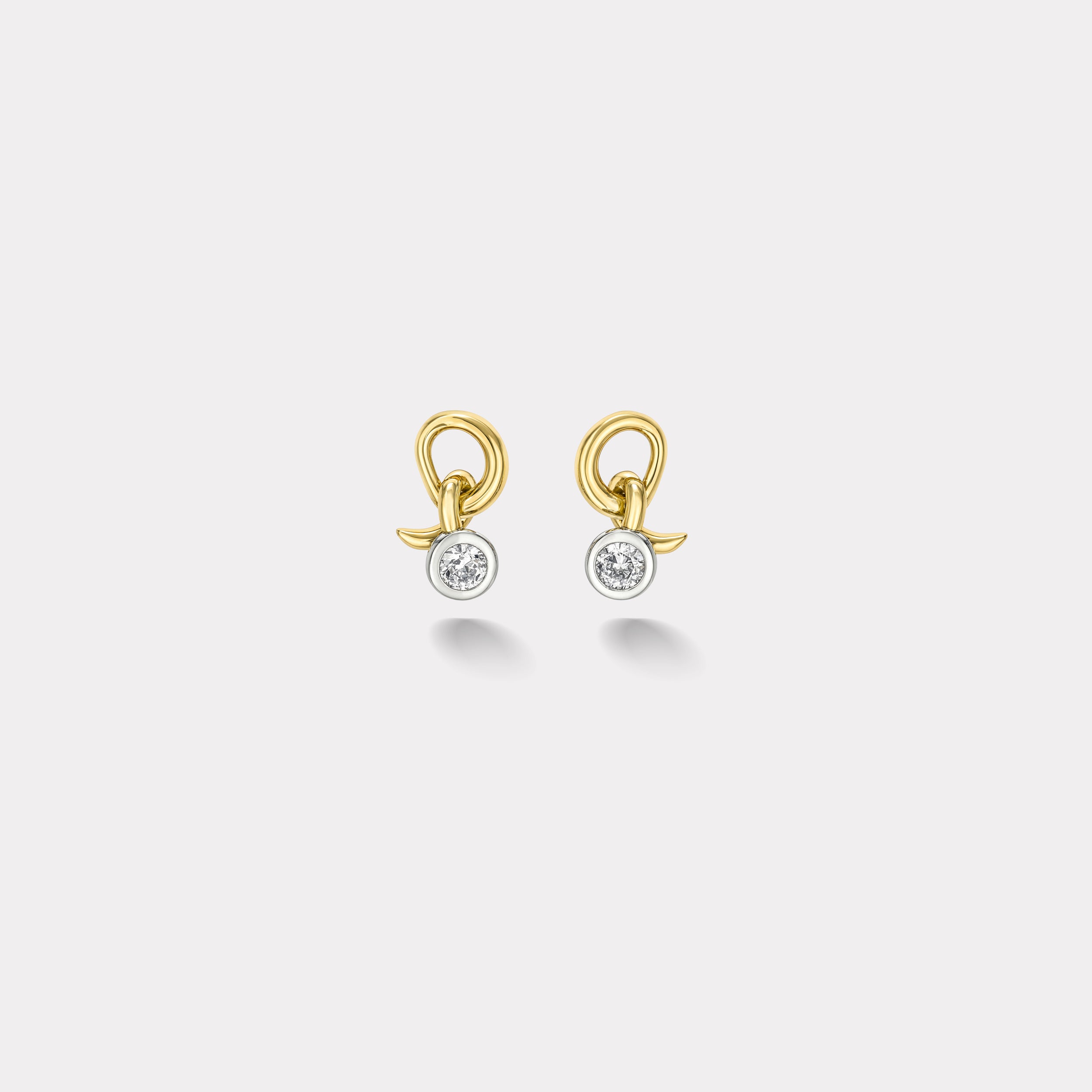 Retrouvai 0.5ct Old Euro Round Diamond Vein Earrings