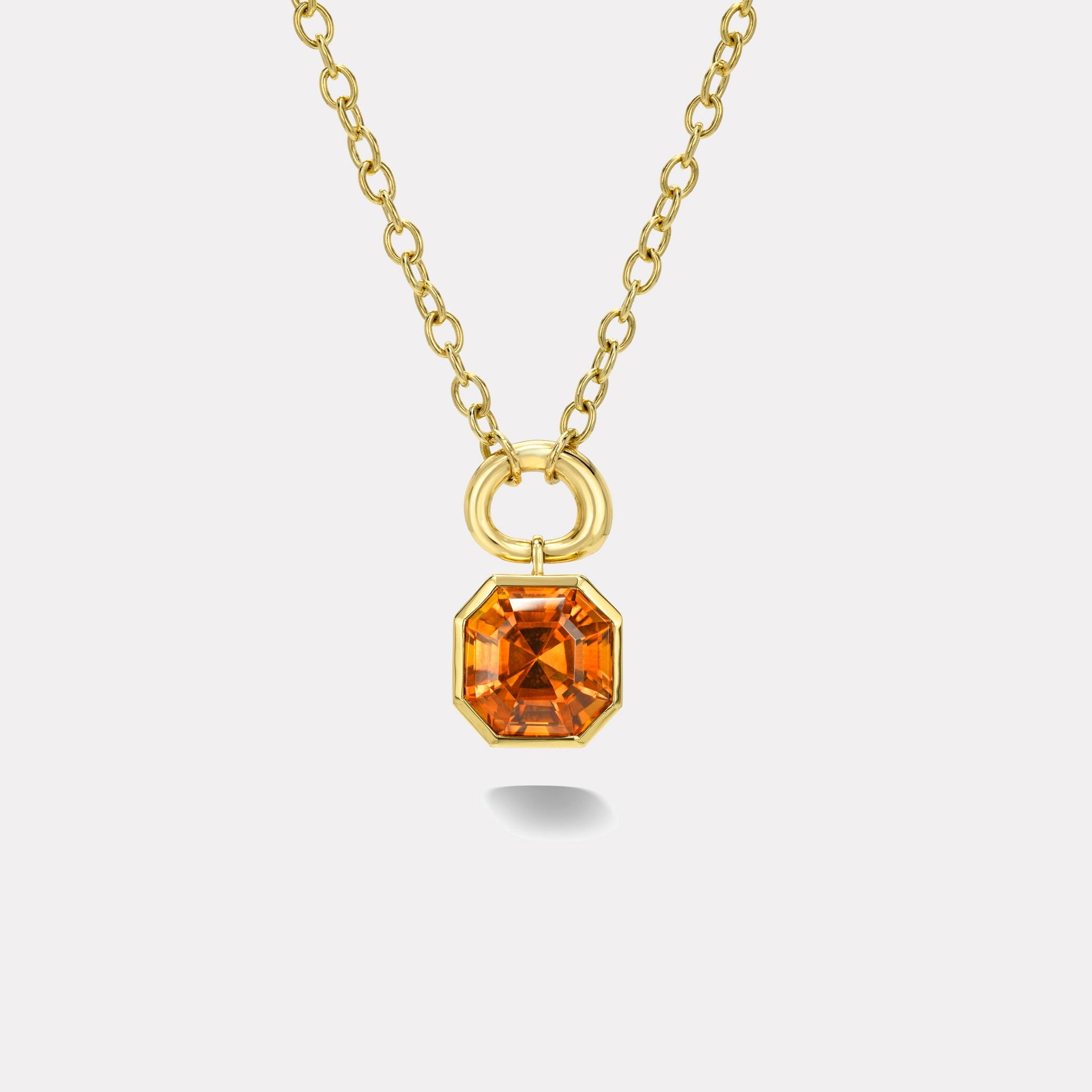 Retrouvai 9.15ct Asscher Citrine Vein Pendant