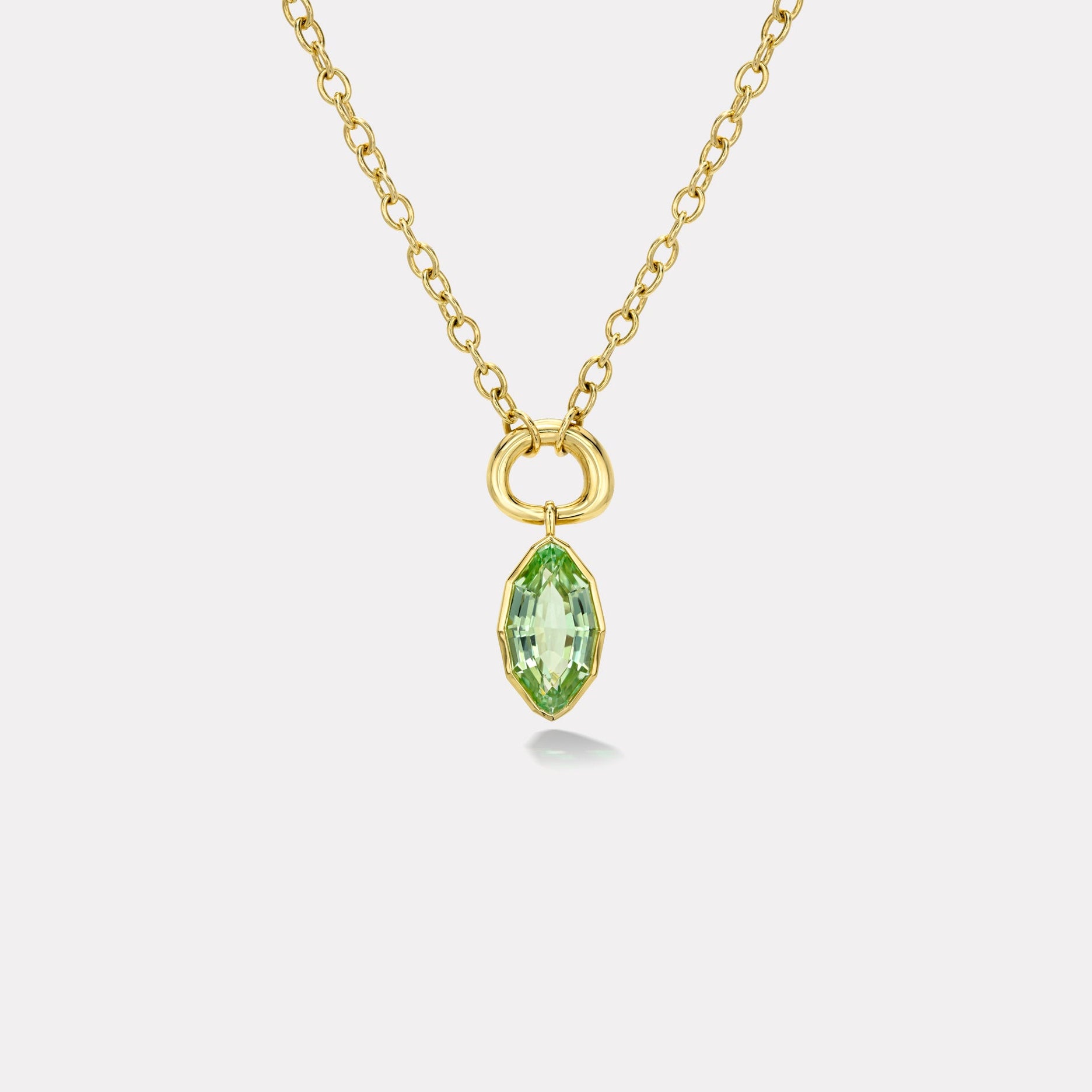 Retrouvai 5.15ct Marquise Mint Green Tourmaline Vein Pendant