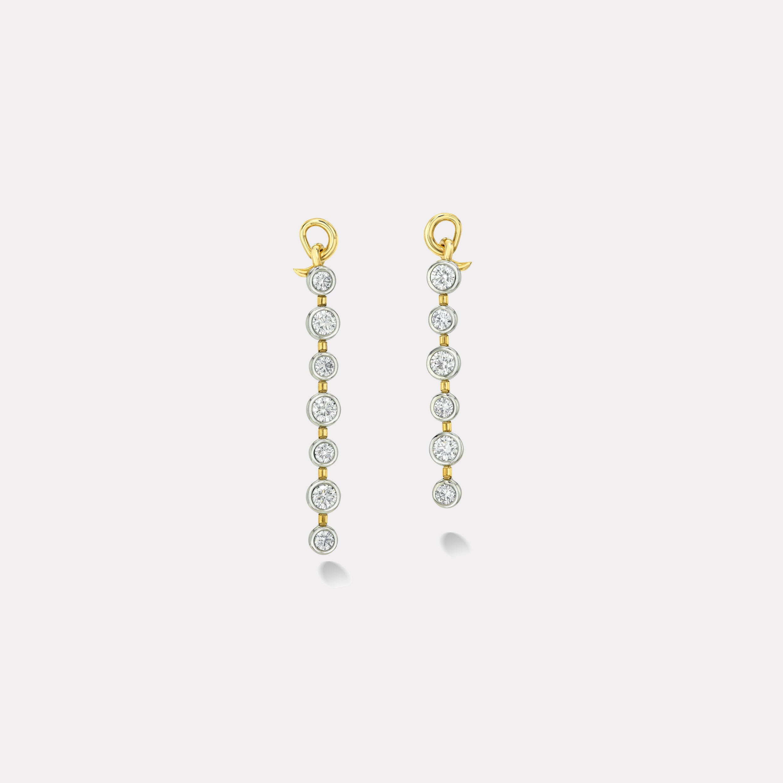 Retrouvai 4.75ct Round Brilliant Diamond Vein Drop Earrings