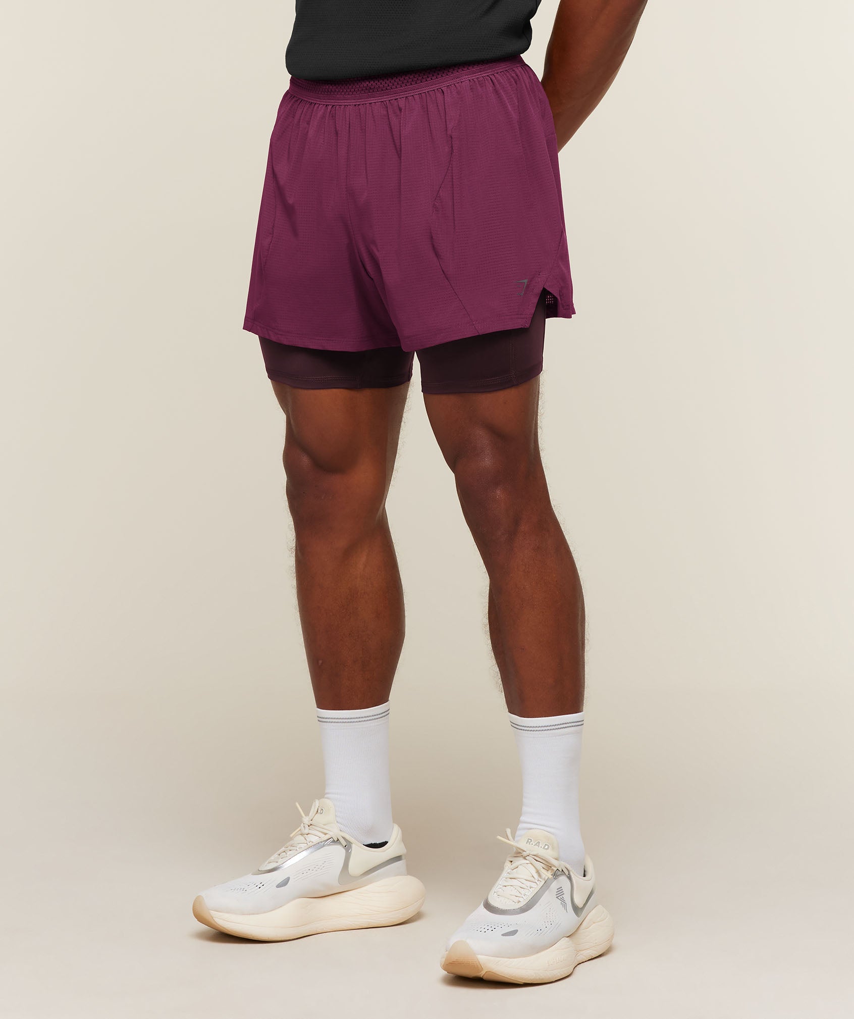 Gymshark Running 4" 2in1 Shorts - Strength Pink/Cherry Purple