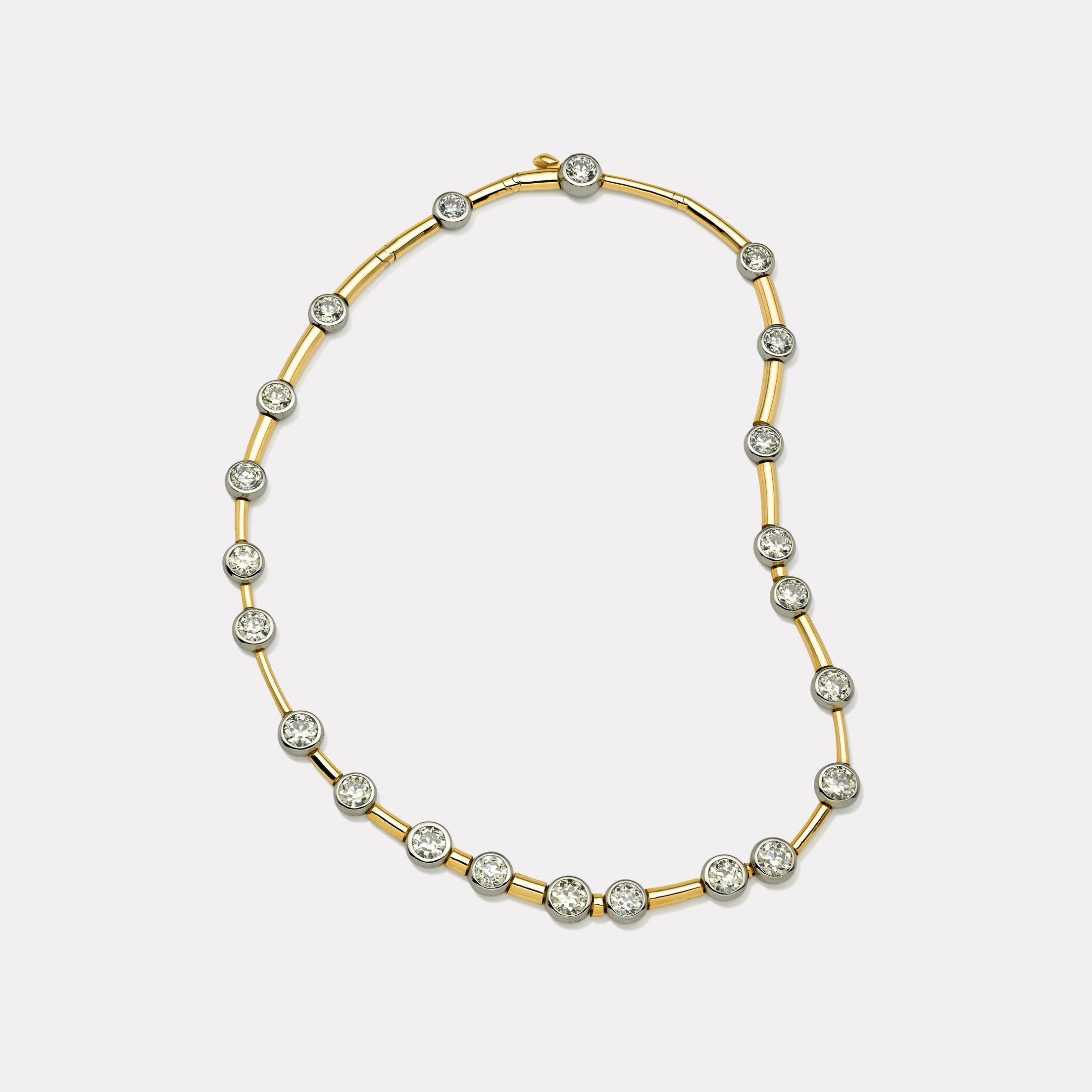Retrouvai 16.43ct Old European Cut Diamond Vein Necklace