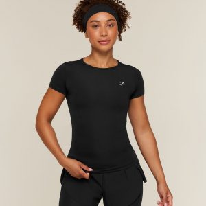 Gymshark Running Back Vent T-Shirt - Black