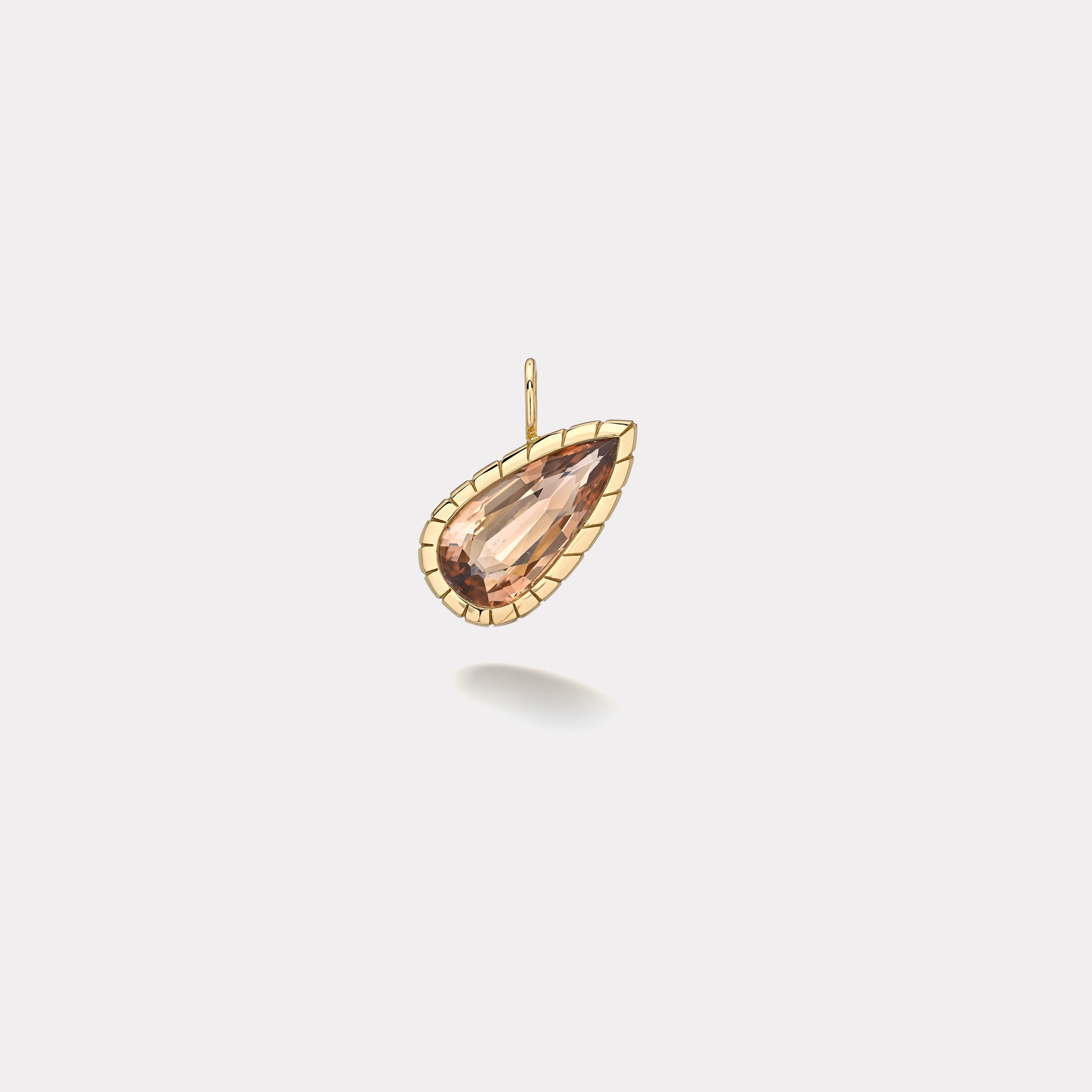 Retrouvai 5.86ct Pear Pink Tourmaline Heirloom Bezel Charm
