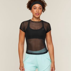 Gymshark Hybrid Mesh T-Shirt - Black