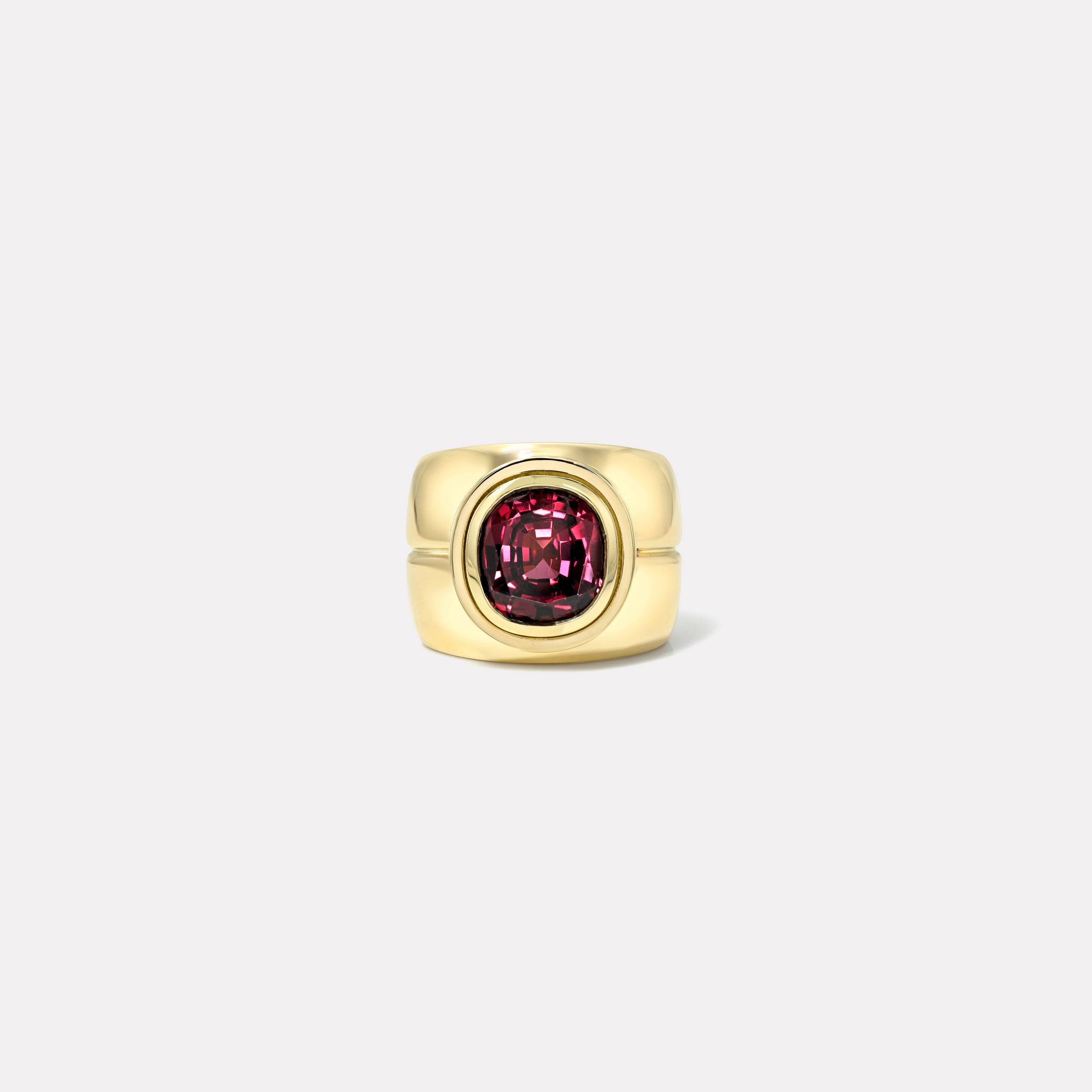 Retrouvai 4.14ct Cushion Rhodolite Garnet Bounce Cigar Band