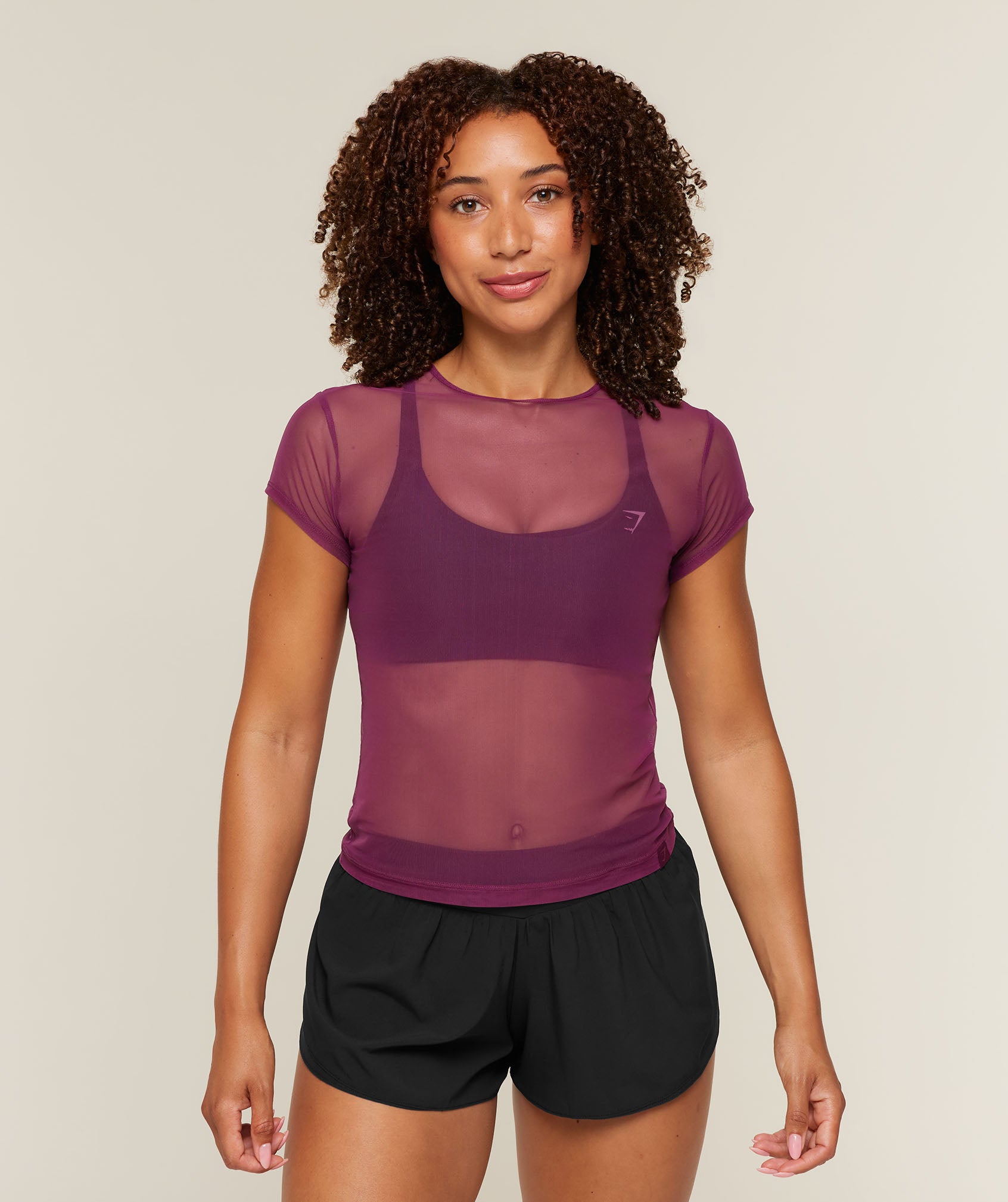 Gymshark Hybrid Mesh T-Shirt - Strength Pink