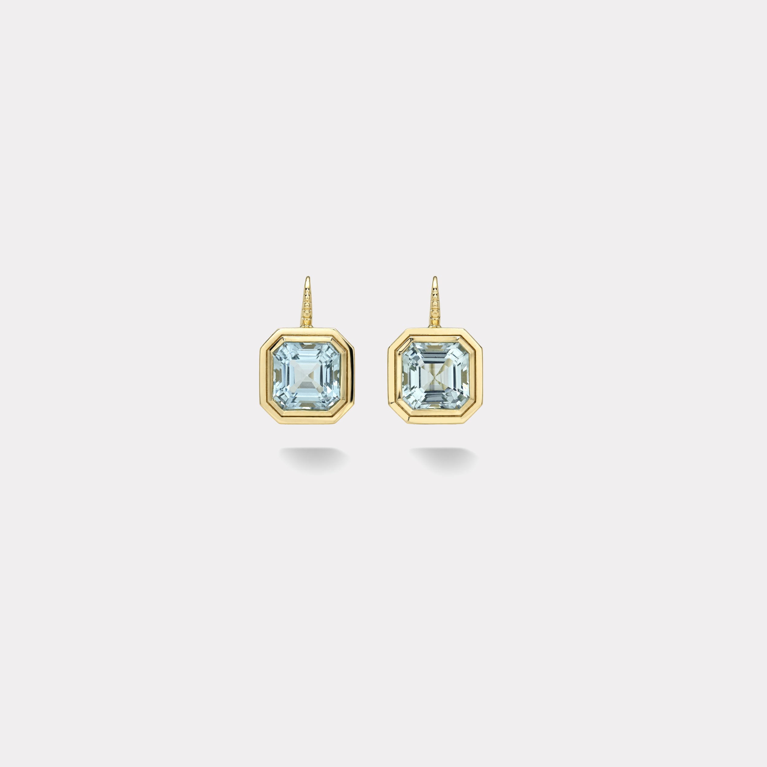 Retrouvai 6.6ct Asscher Aquamarine Bounce Earrings
