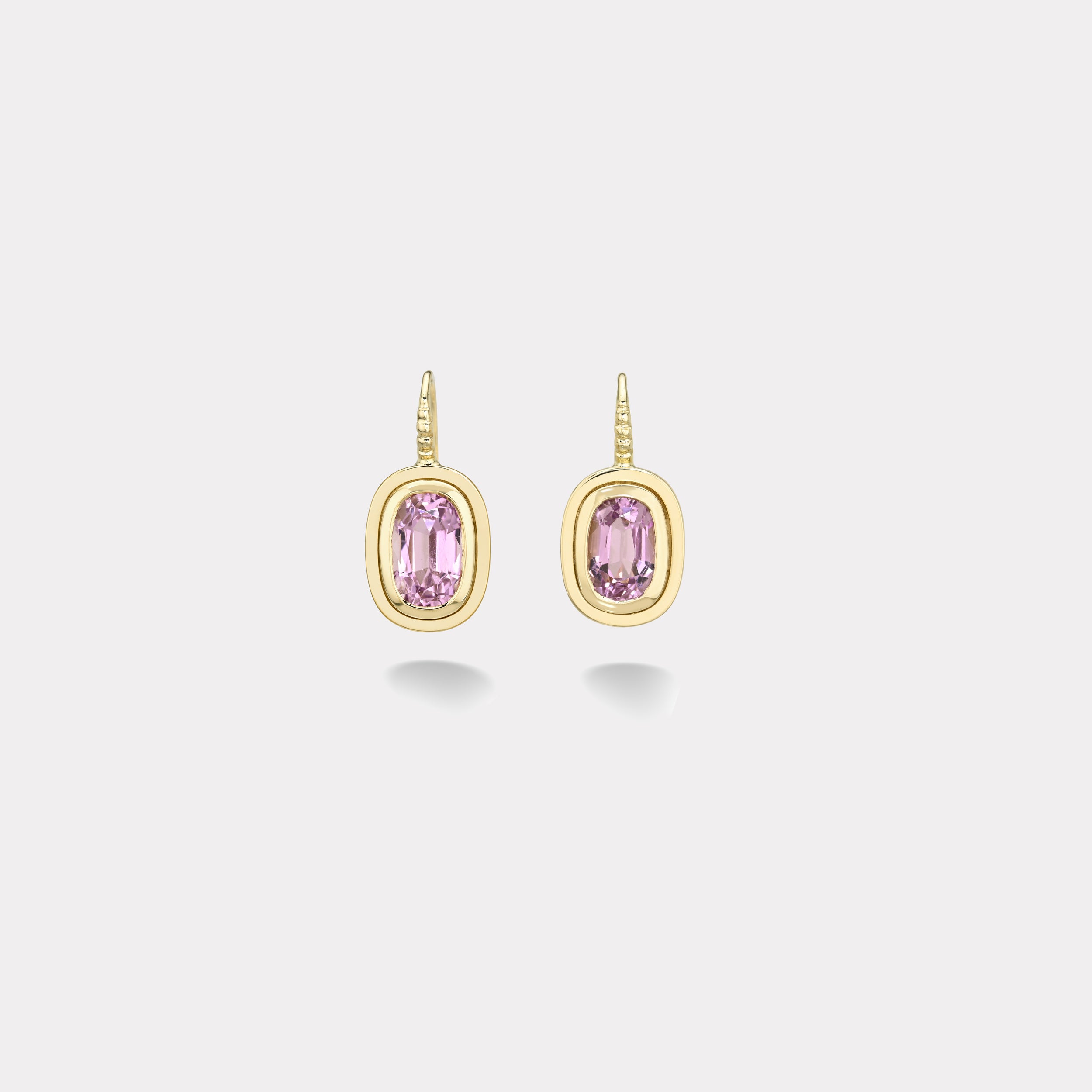 Retrouvai 4.04ct Oval Lavender Kunzite Bounce Earrings