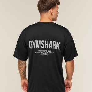 Gymshark Conditioning Club Oversized T-Shirt - Black/Silver Reflective