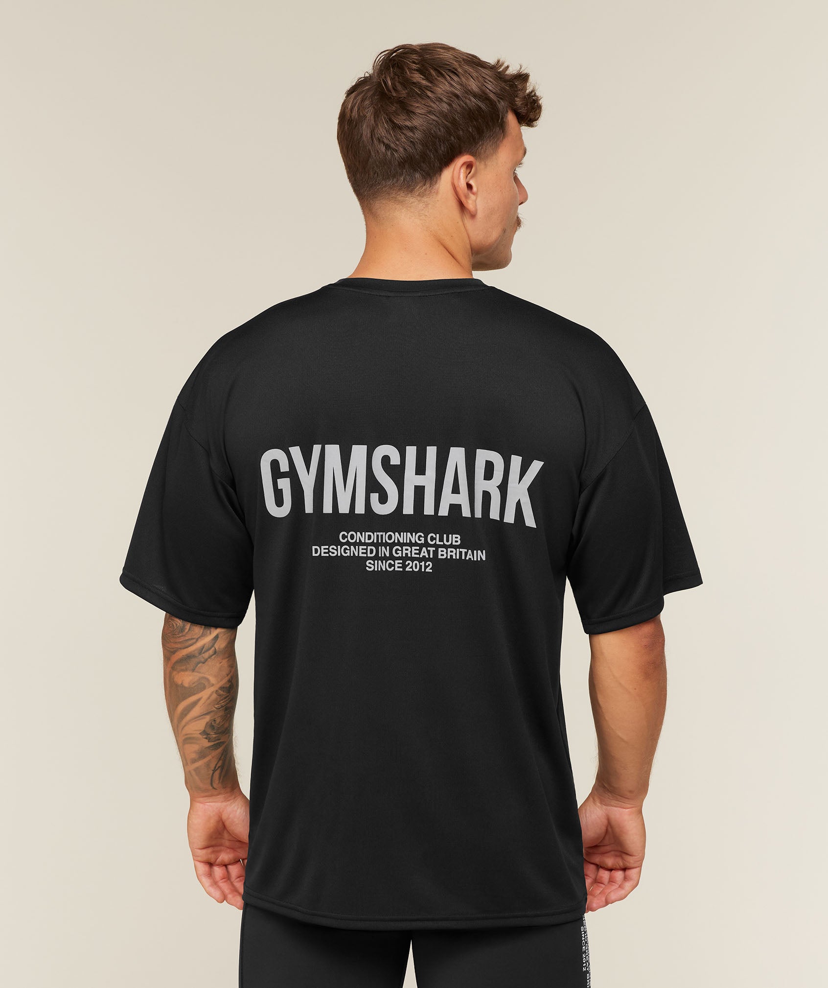 Gymshark Conditioning Club Oversized T-Shirt - Black/Silver Reflective