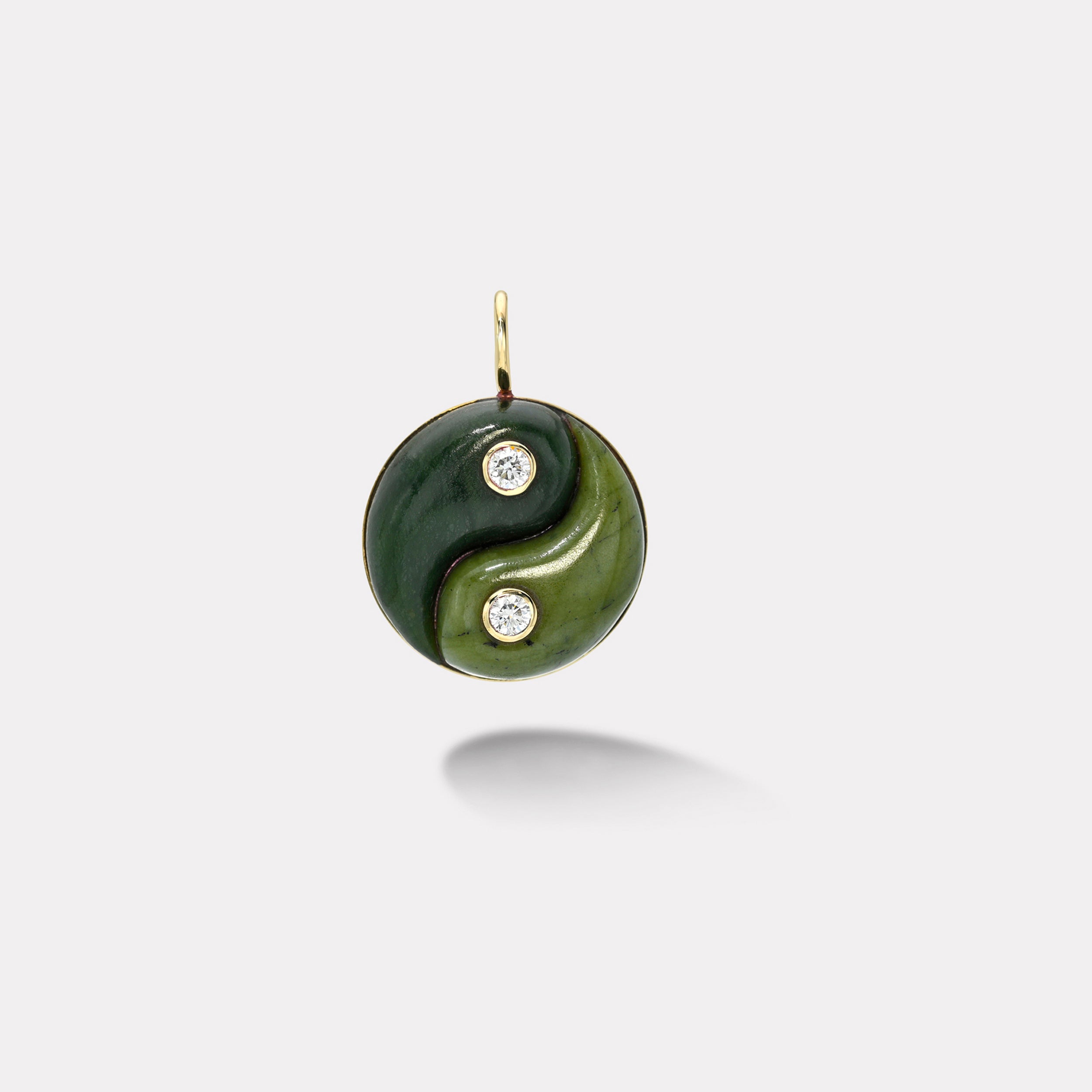 Retrouvai Double Stone Yin Yang Charm - Double Green Opal