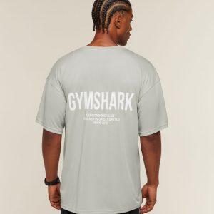 Gymshark Conditioning Club Oversized T-Shirt - Light Grey/White