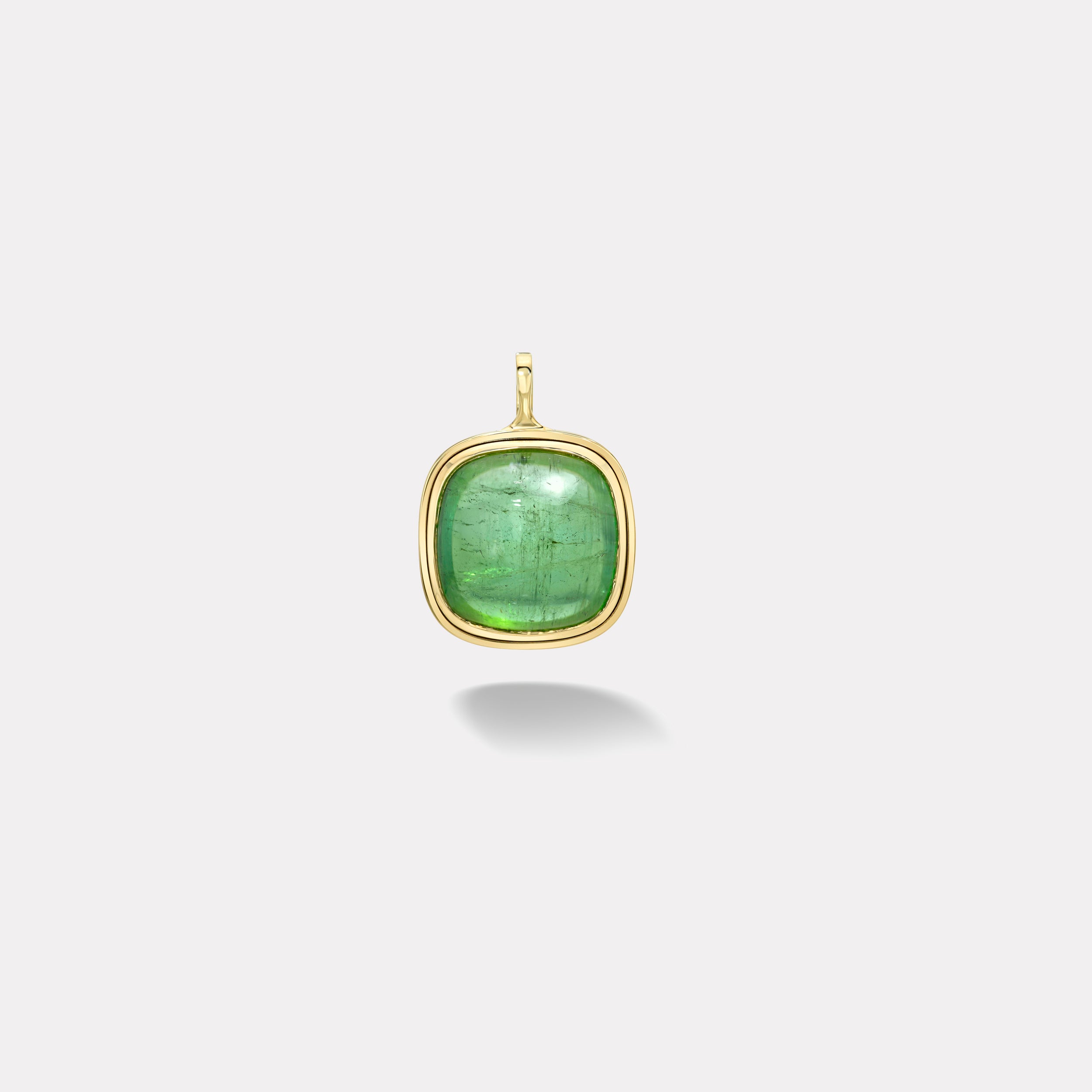 Retrouvai 44.33ct Cabochon Cushion Green Tourmaline Bounce Charm