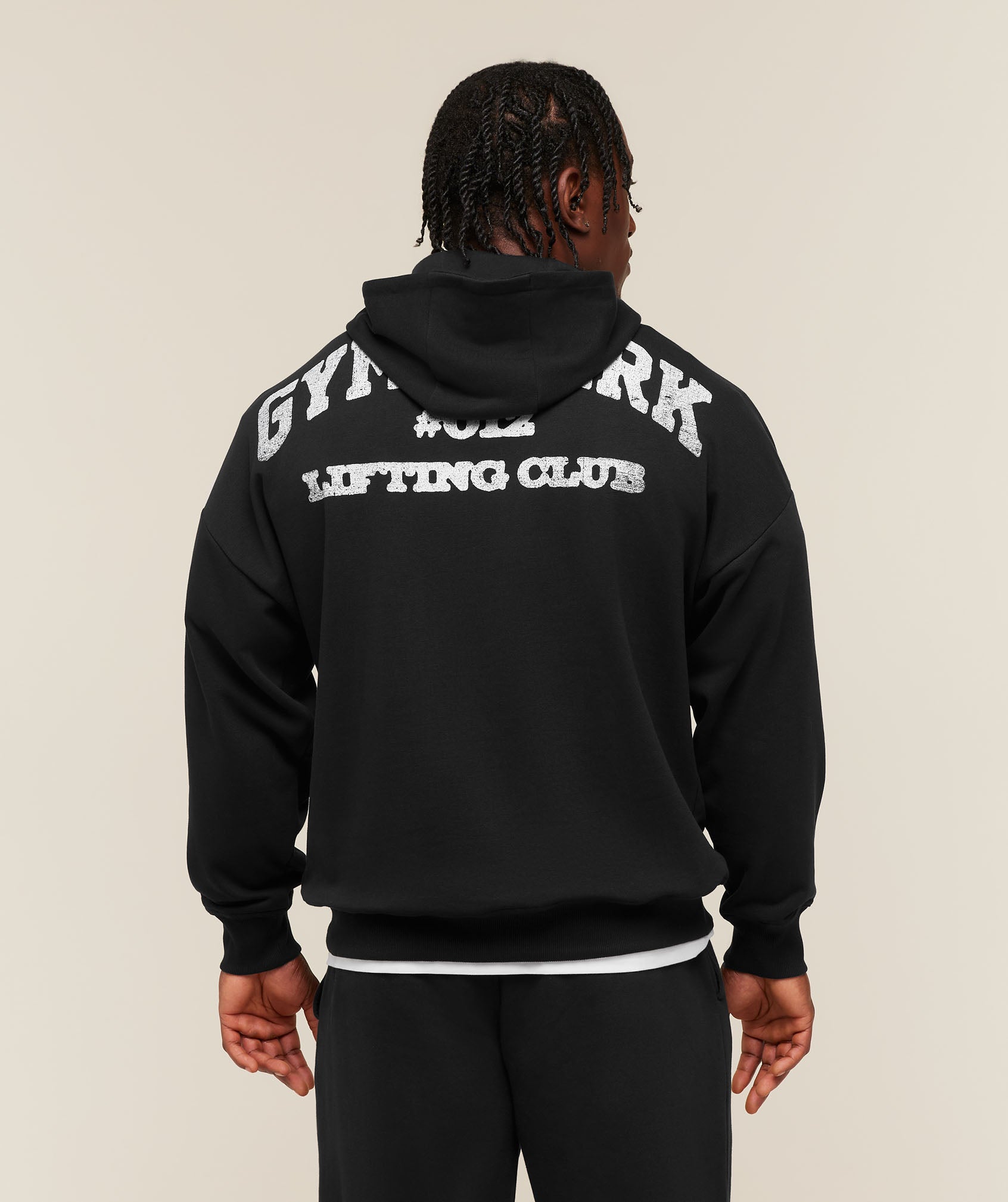 Gymshark Faded Collegiate Graphic Hoodie - Black