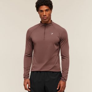 Gymshark Performance 1/4 Zip - Espresso Brown