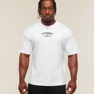 Gymshark Faded Collegiate Graphic T-Shirt - White