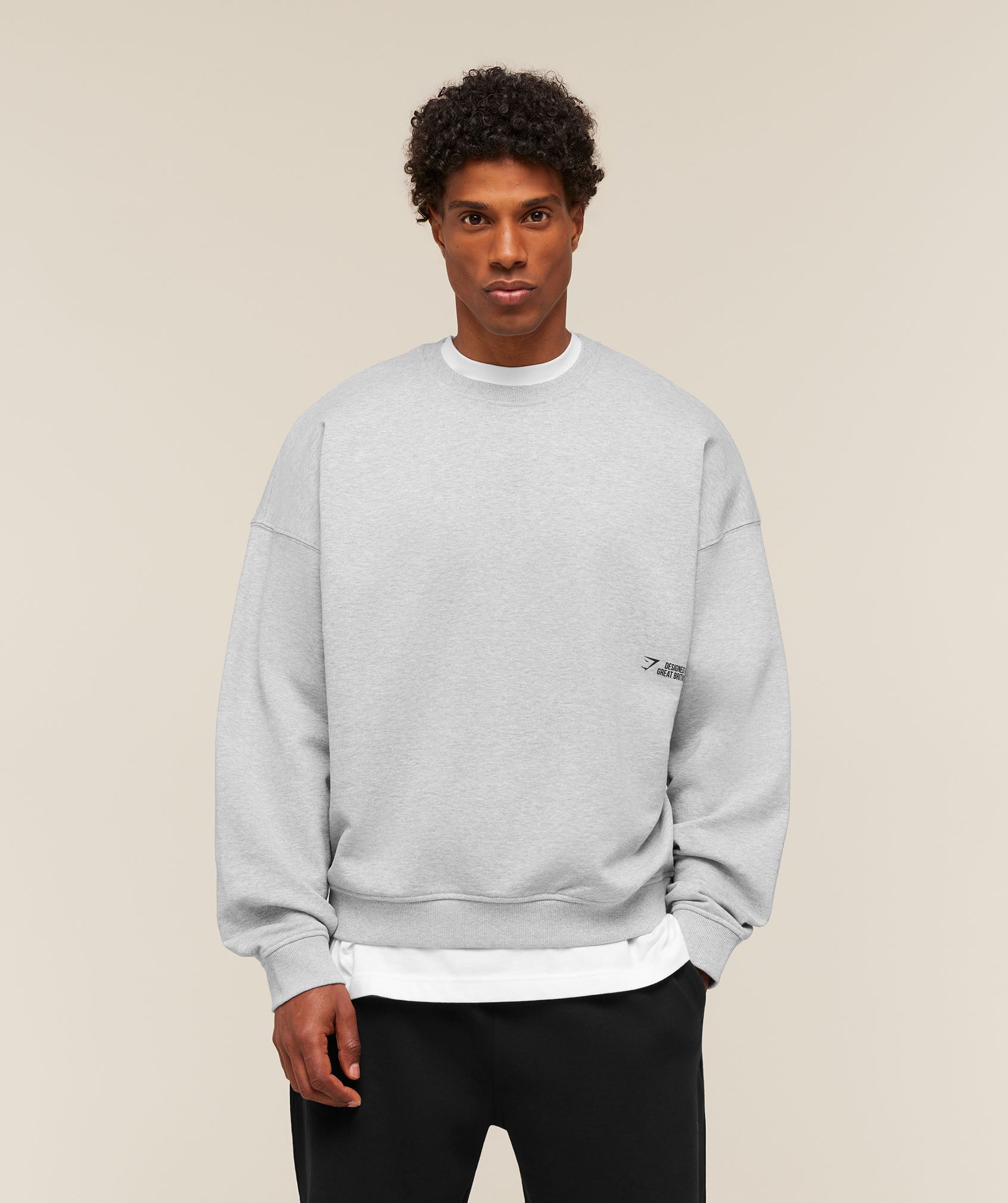 Gymshark Hybrid Sweatshirt - Bros Soft Grey Marl